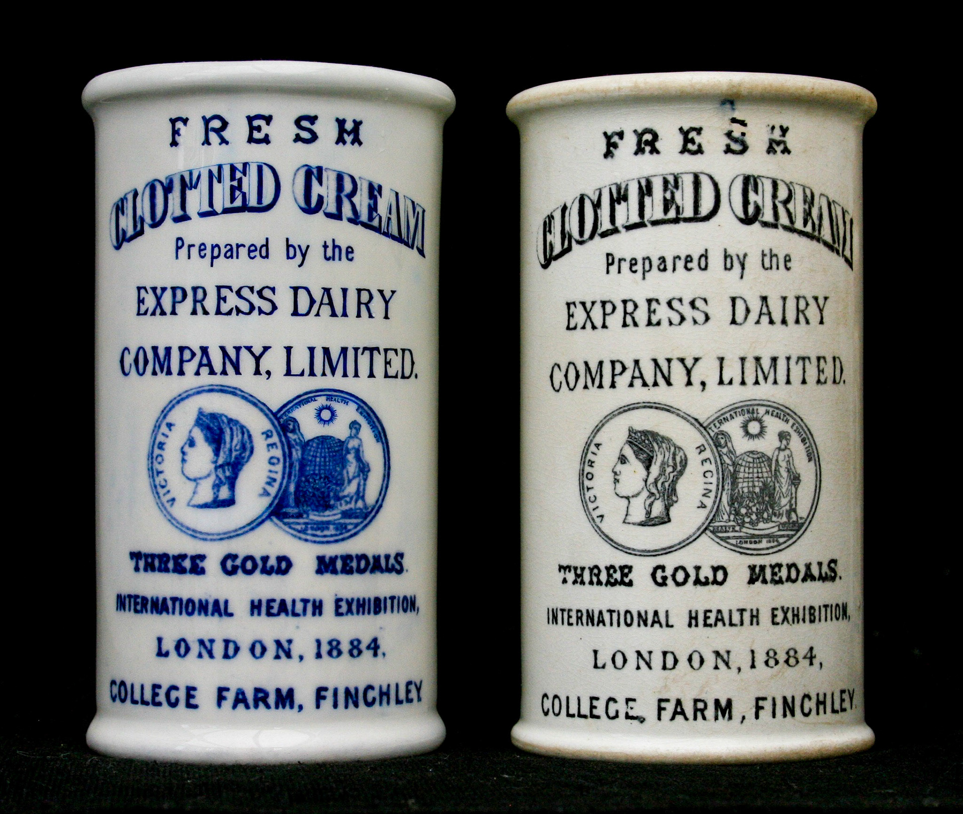 1880's Clotted Cream Jars, College Farm (Courtesy Mark Hudson)