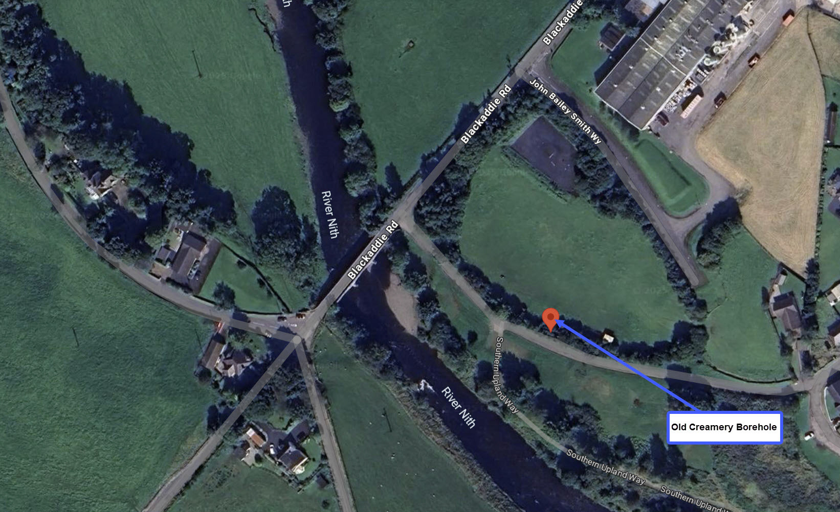 2025 Location of SANQUHAR CREAMERY 3 Borehole at 55.365539,-3.932957