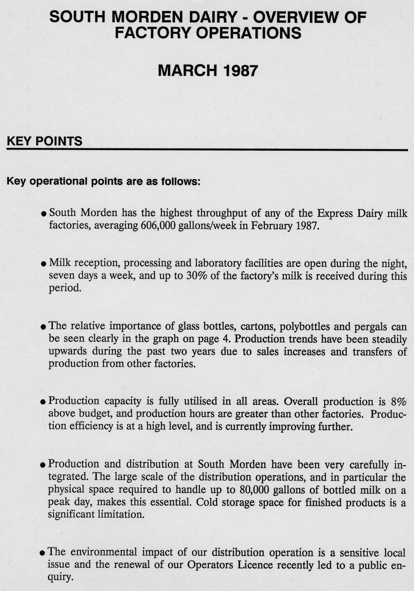 1987 Review of operations and results