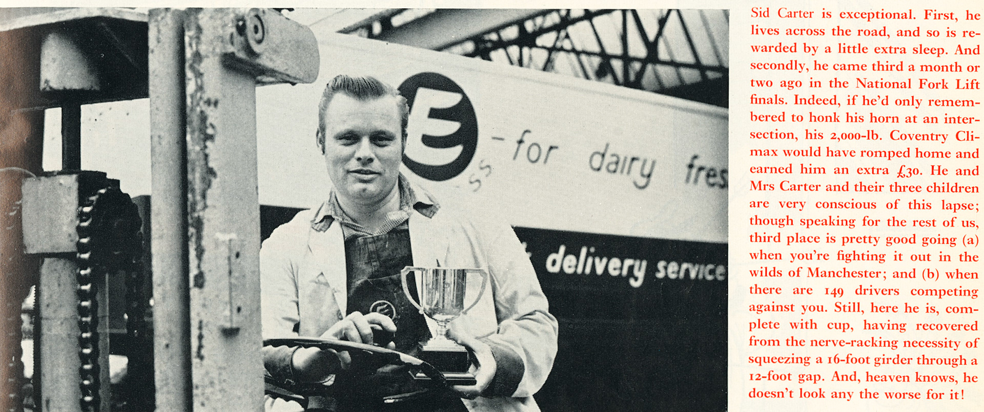 1968 Sid Carter, Fork Lift Driver