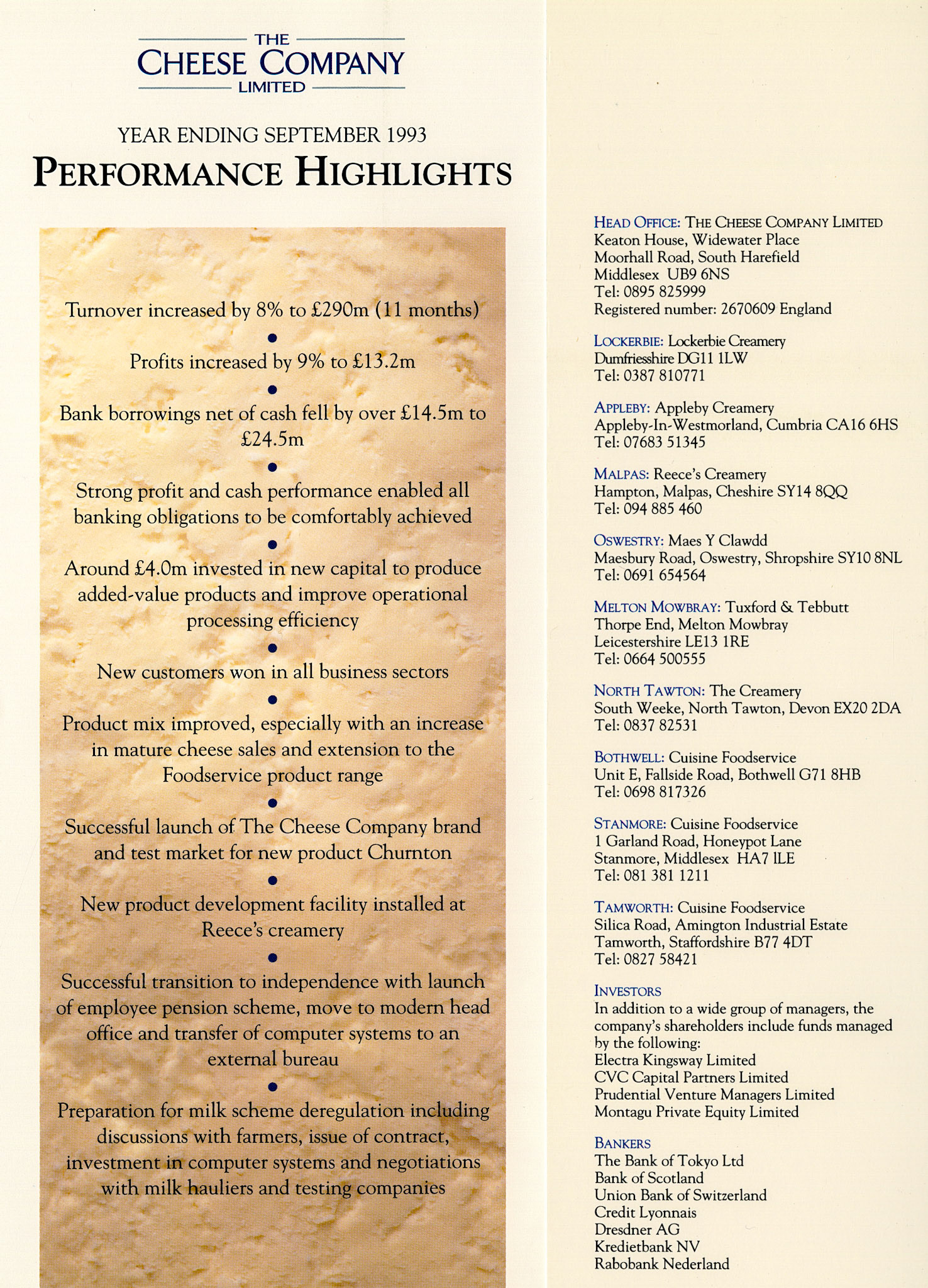 1992 The Cheese Company Introductory Brochure (Courtesy Alan Mandle)