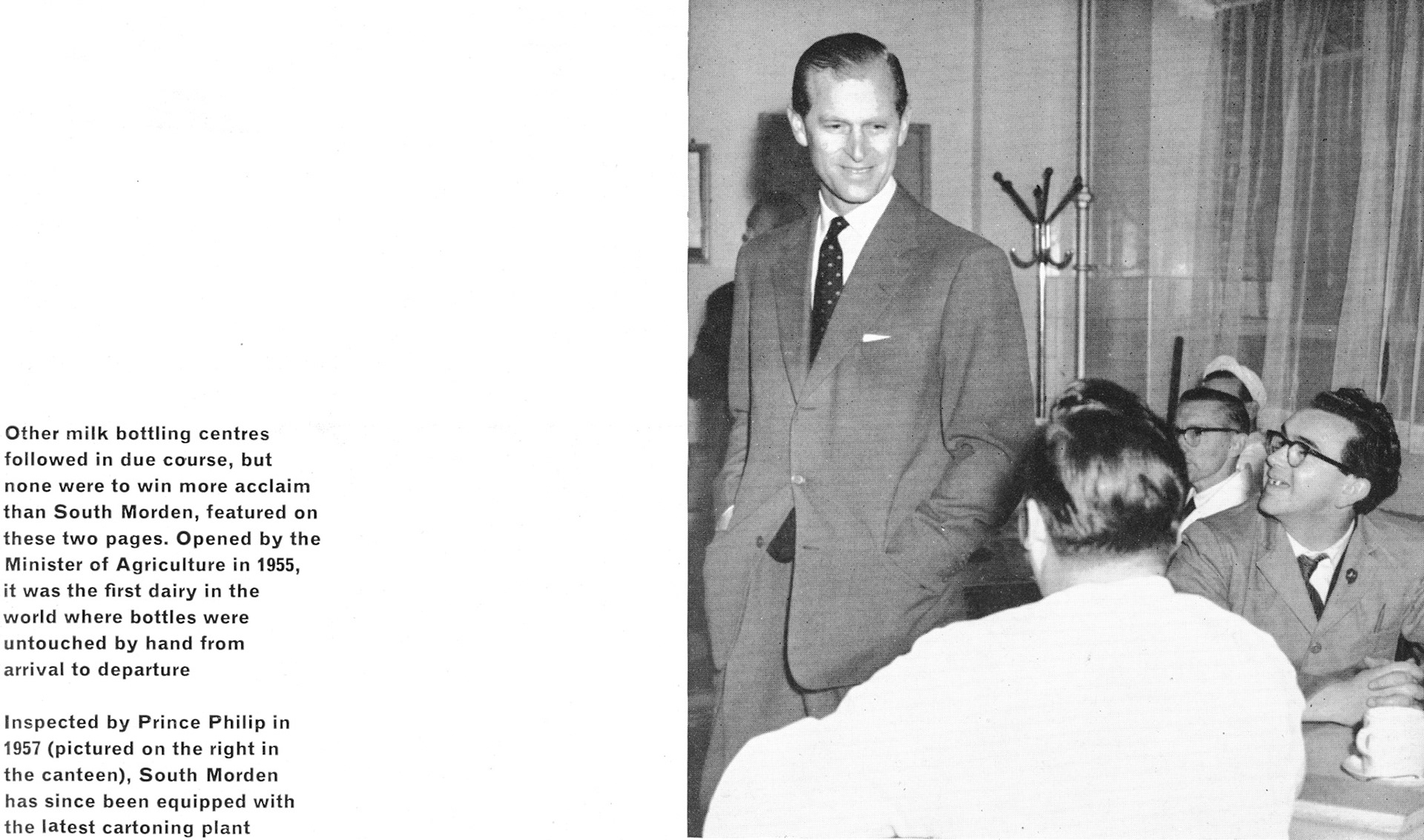1957 Prince Philip's visit after the opening of the dairy in 1955