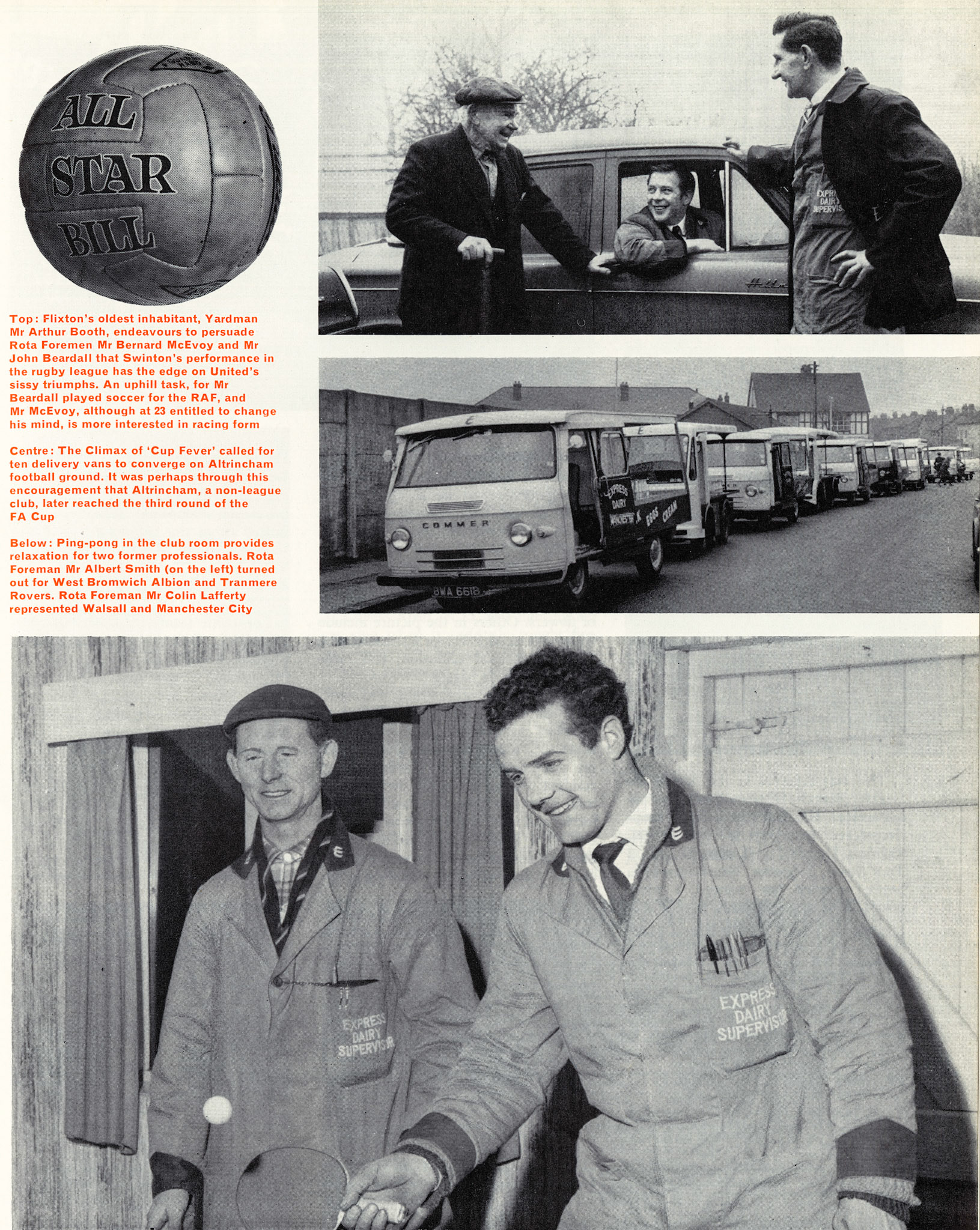 1966 Express connection with Manchester United and other football teams  in the Manchester area. (Courtesy Beryl Purslove)