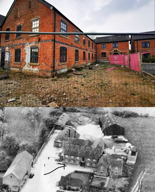 2025/ 1950's Brailsford Creamery redevelopment. Alan Salt comments "Brailsford Dairy on the way to Derby-again mainly Derby cheese. At least the building survives and looks like its being converted to offices or housing." John Irish adds "It looks as though the building at bottom left on the old photo is now also the modern office centre. It also looks like they have retained a vestige of the loading dock." (Courtesy Alan Salt)