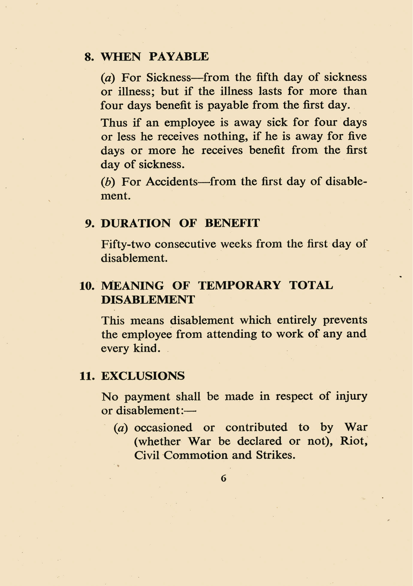1953 Employee leaflet explaining the Sickness and Accident Scheme (Courtesy Paul Smith)