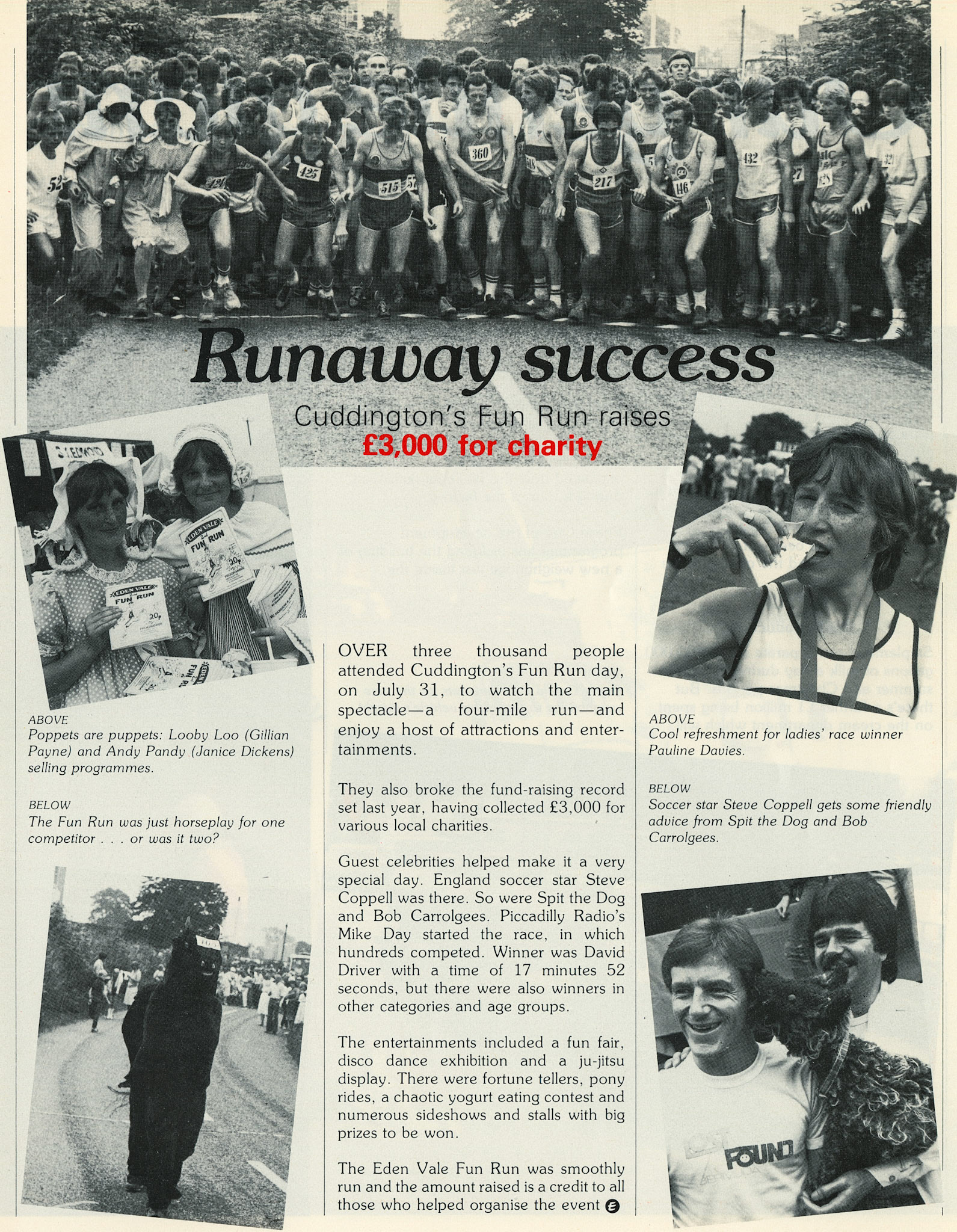 1983 Cuddington Fun Run raised £3000 for charity