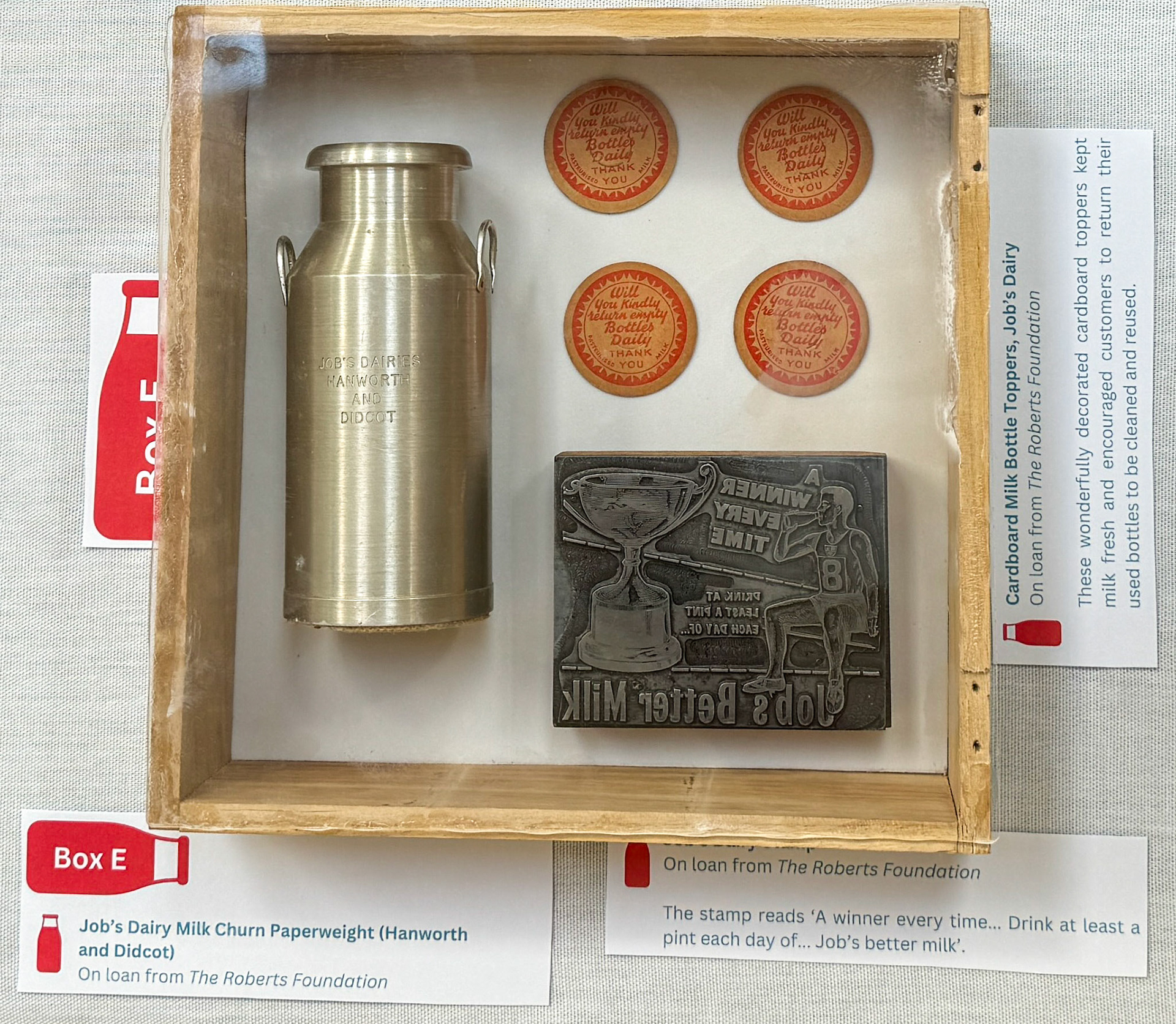 Exhibits from the Exhibition. (Didcot Dairy Exhibition 2024, Cornerstone Arts Centre)