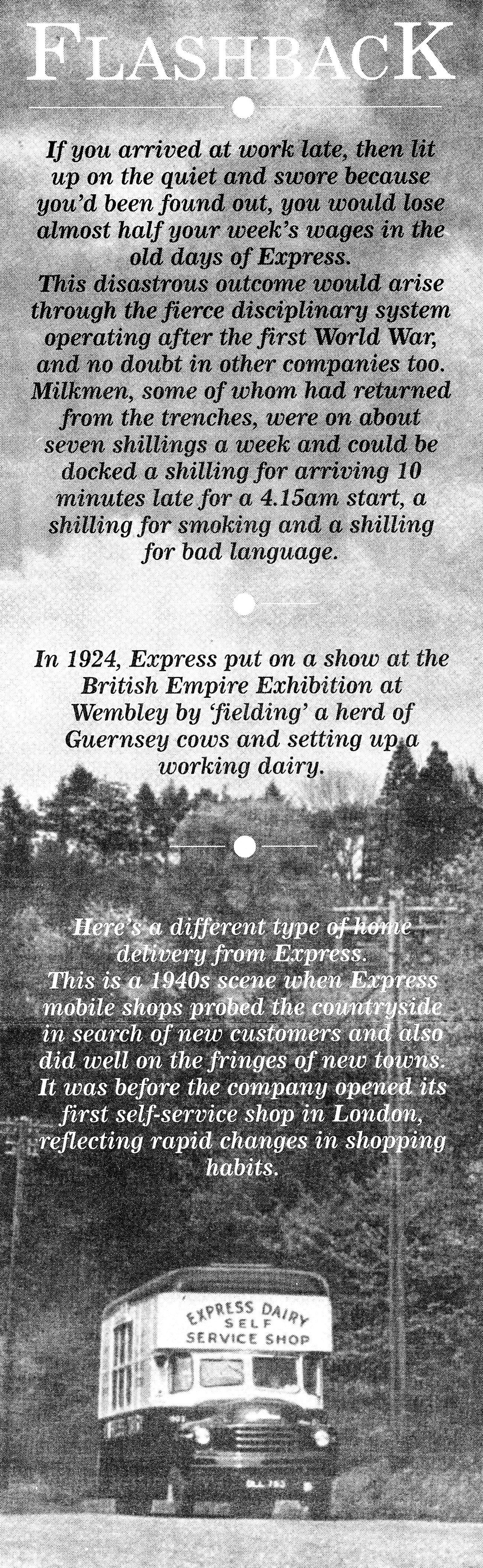 1920s discipline for employees, and Guernseys at the British Empire Exhibition in 1924 . (Express News February 2002, courtesy Paul Luke)