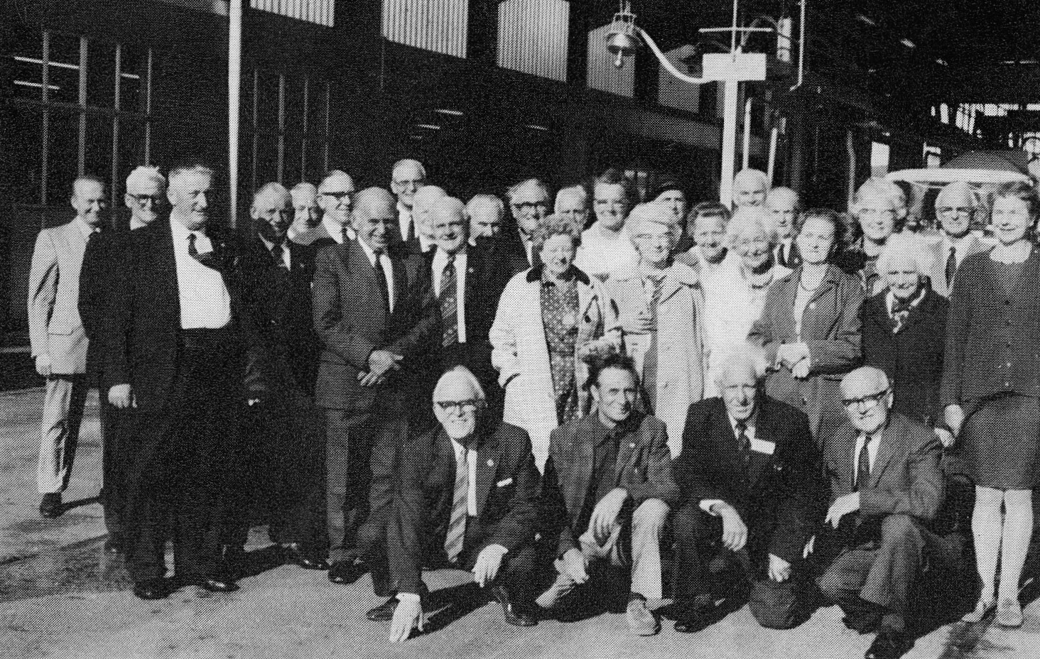 1975 Honiton Long Service reunion, strangely held in the milk reception bay!