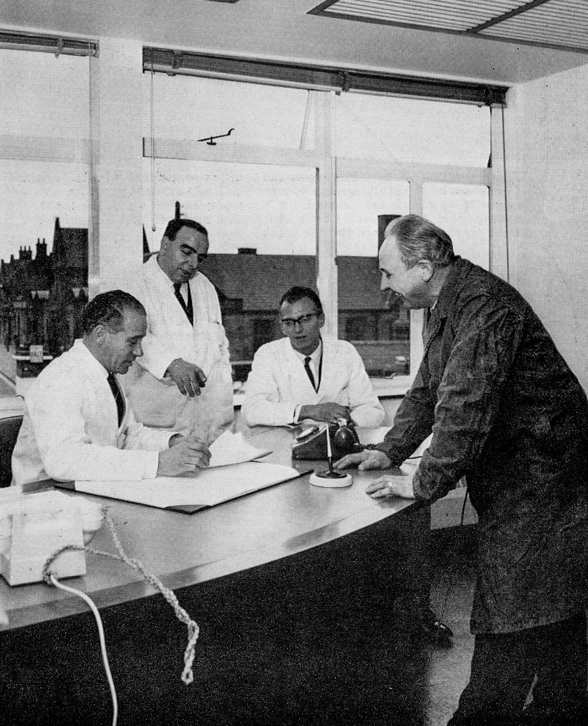 1968 Wakefield. Wakefield Manager Maurice Waring with Processing Manager Geoff Moore, Senior Dairy Foreman Arthur Taylor and Foreman Dairy Engineer David Whittaker.  Mick Whittaker says "David Whittaker, my dad." (Express News Summer)