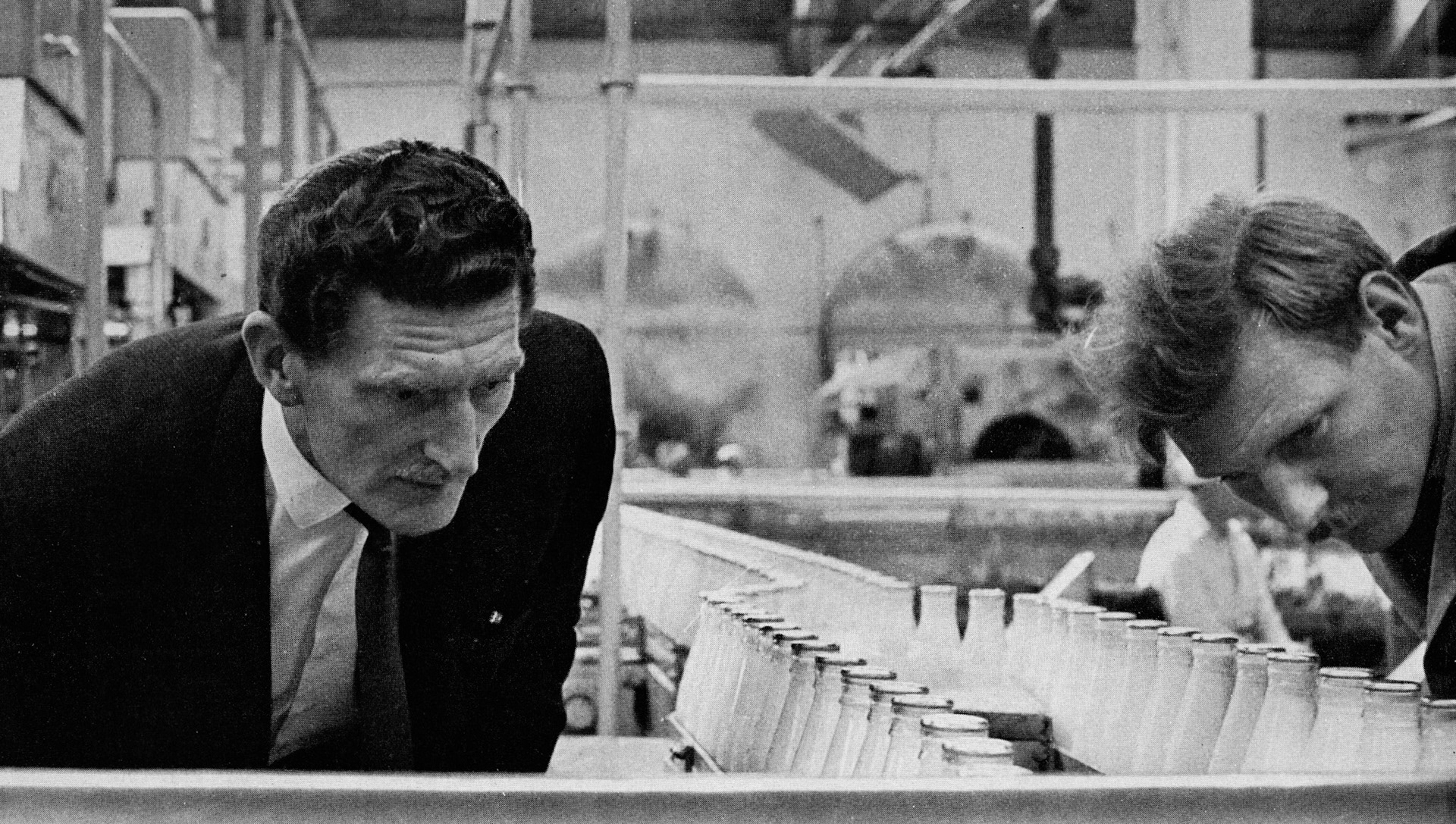 1966 Milk Division Chief Engineer Eddie Barnes with South Ruislip Processing Engineer Don Pearson