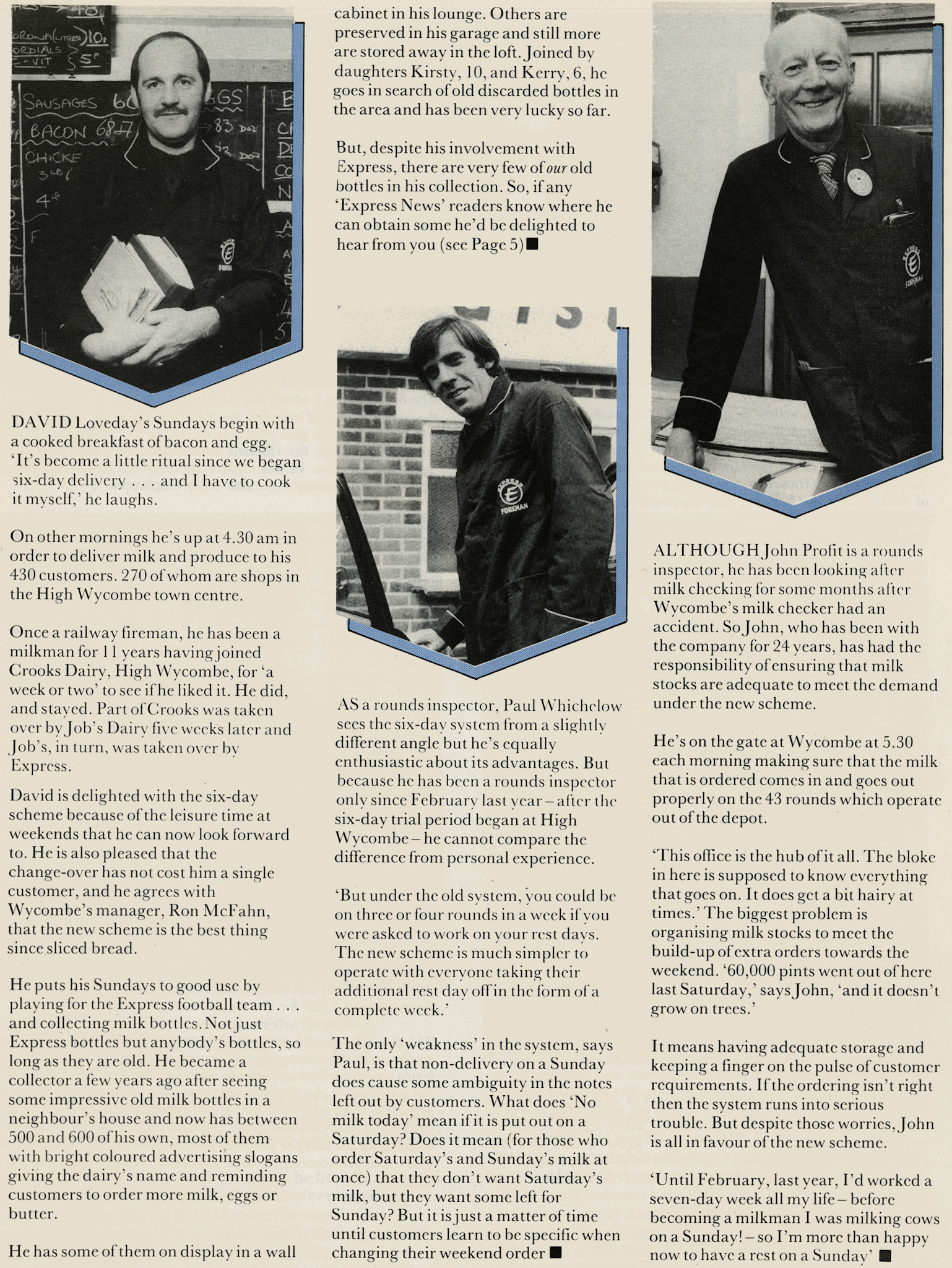1981 Six-day delivery trials at High Wycombe and Herne Hill.  (January Express News)