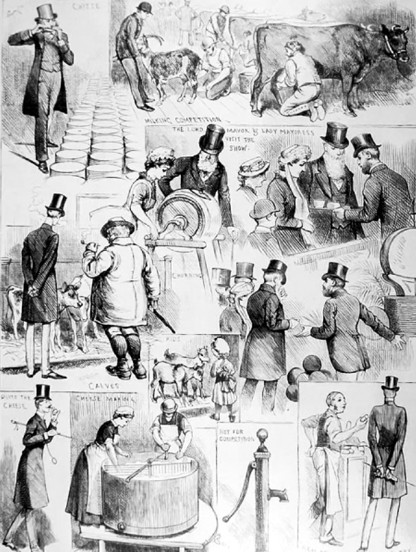 1800's Scenes from the dairy show at the Agricultural Hall in Islington. (Courtesy British Dairy Farmer's Association.)