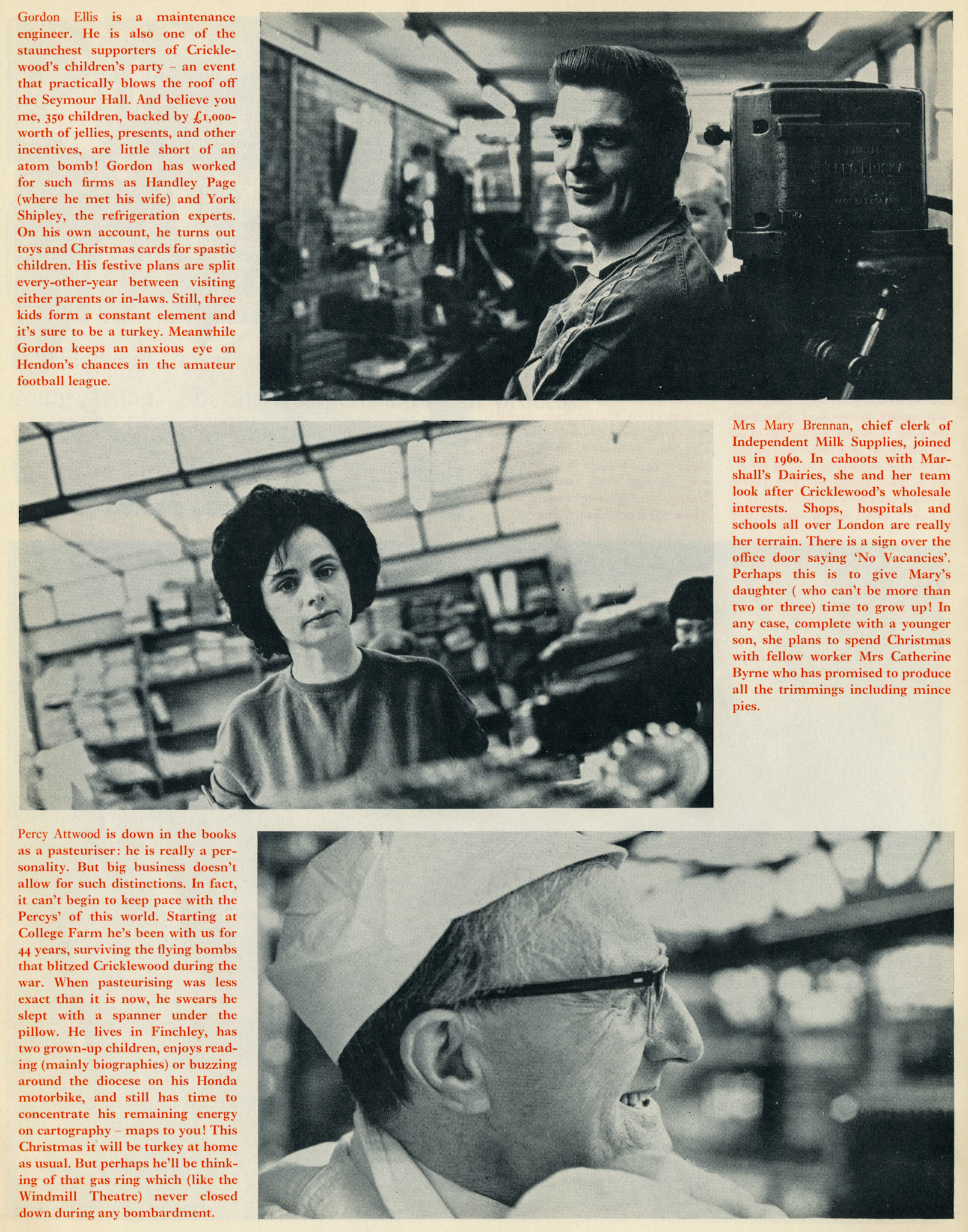 1968 'Portrait Gallery' from Cricklewood Dairy (Gordon Ellis, Mary Brennan, Percy Attwood)