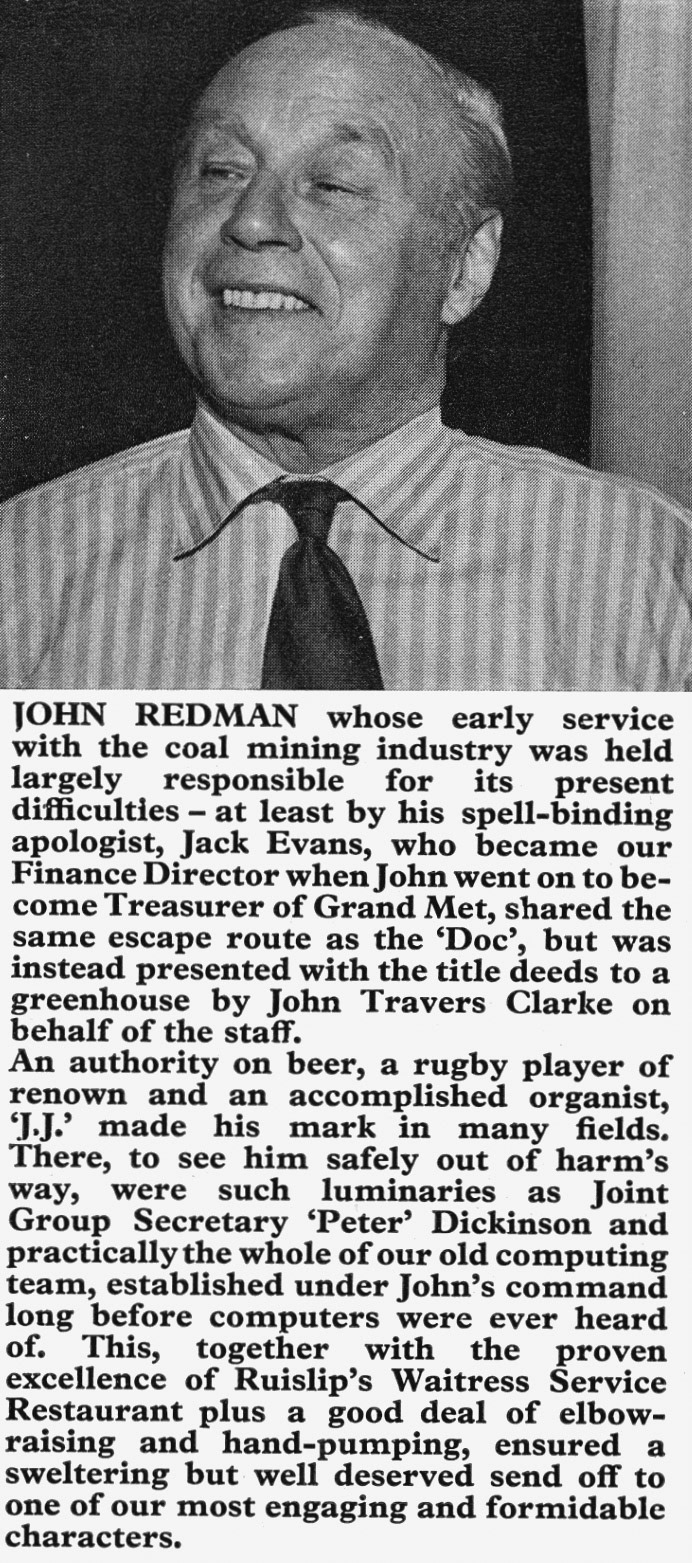 1976 John Redman retires. (Express News Autumn)