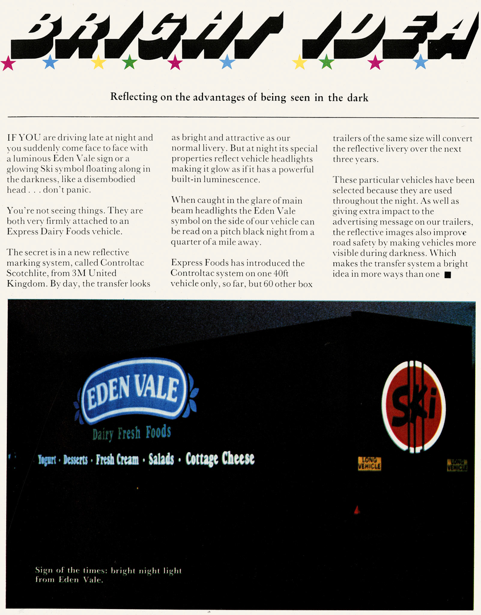 1981 New reflective marking system for trucks. (January Express News)
