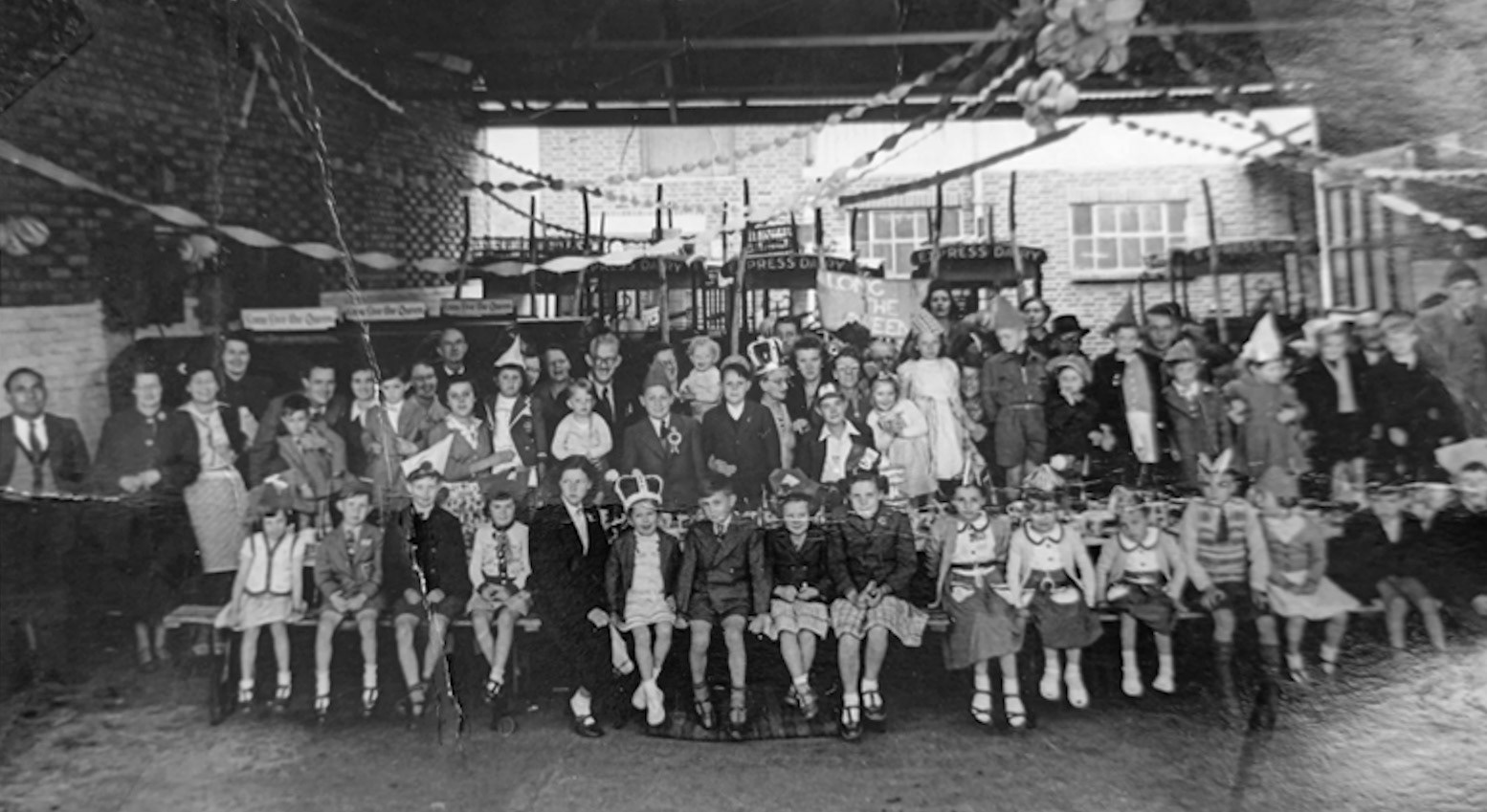 1953 Richmond-childrens party to celebrate the coronation. The coronation of Elizabeth II as queen of the United Kingdom and the other Commonwealth realms took place on 2 June 1953 at Westminster Abbey. (eBay)