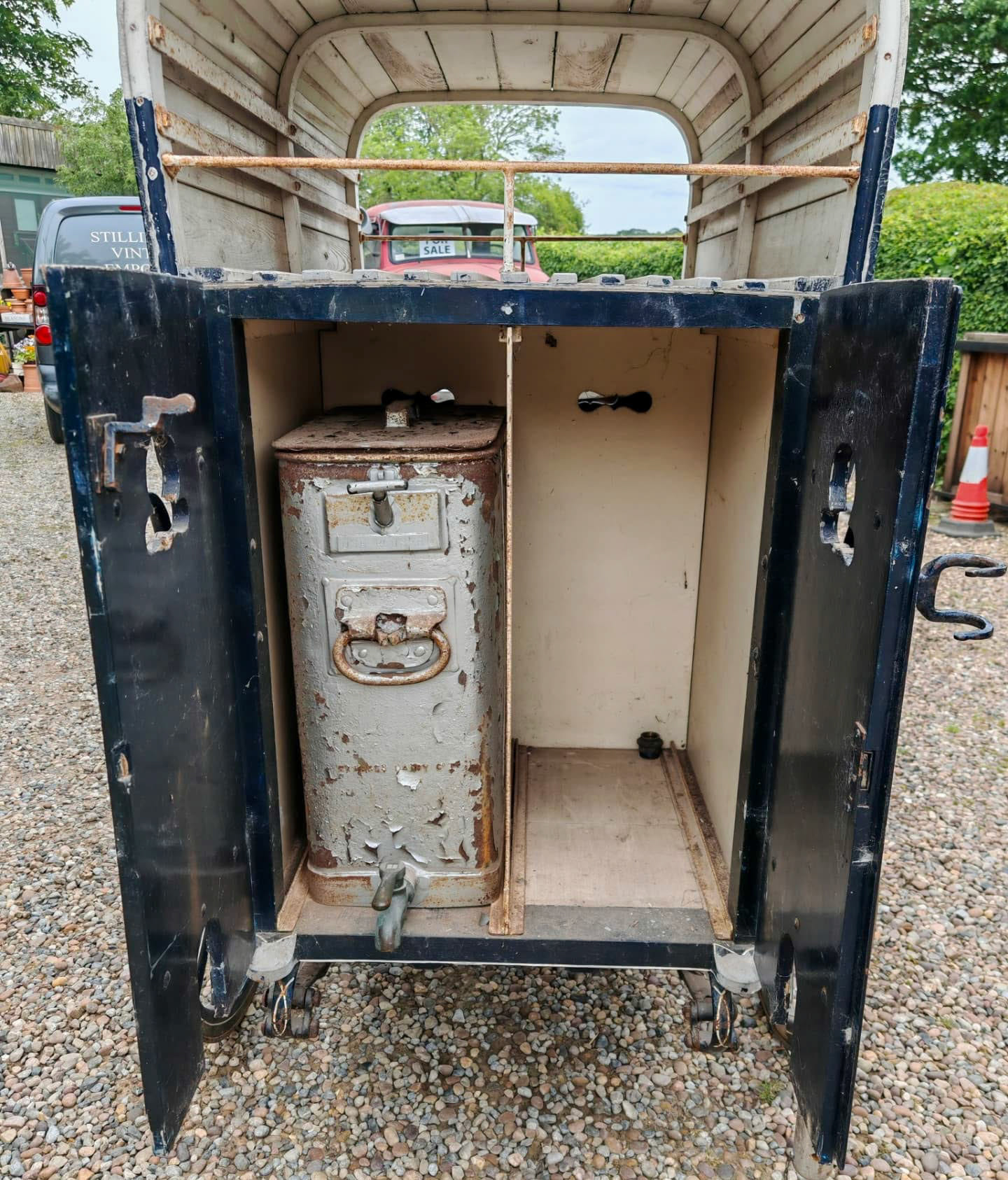 1920s Milk Cart manufactured by T.H. Lewis for a cost of £30, from Pond Cottage Antiques who have this on display at Stillington Vintage Emporium, available to view Tuesday to Saturdays 9-4 at Pond Cottage, Brandsby Road, Stillington, York YO61 1NY.