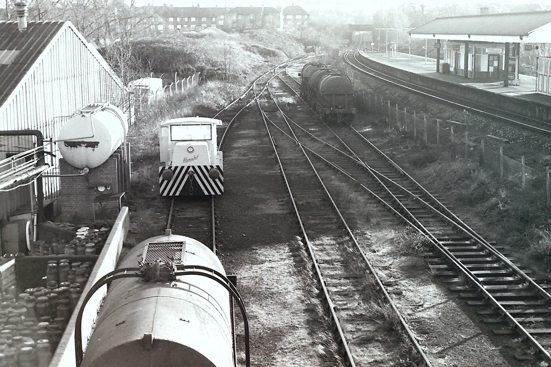 1970's South Morden rail unloading bay in operation. (Photographer Sam Jones)
