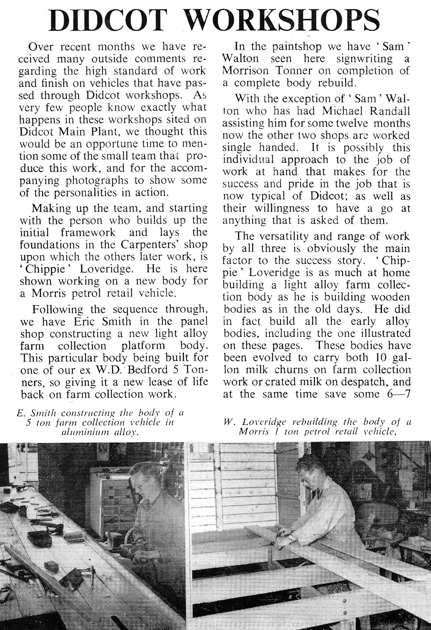 1957 June-Didcot Vehicle Workshops. (Courtesy Book of Job, Roberts Foundation)