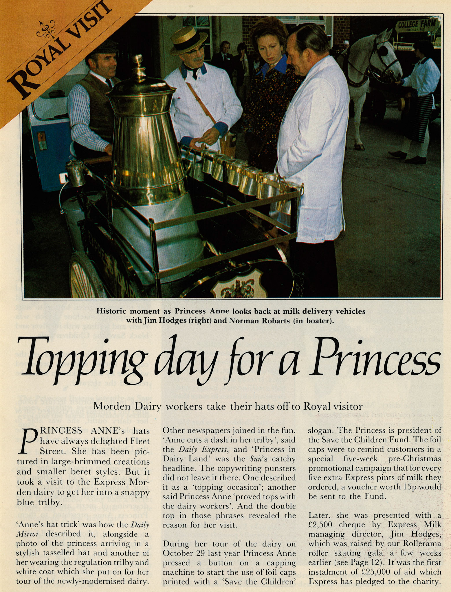 1980 Princess Anne visit to South Morden as reported in Express News in January 1981