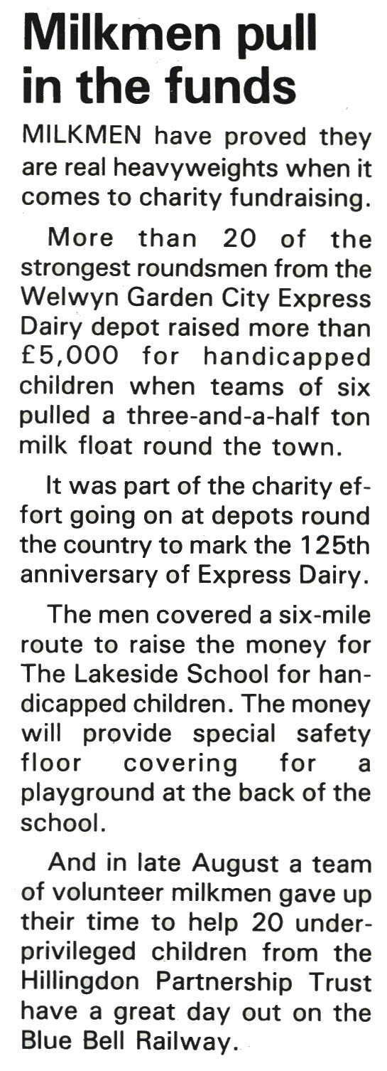 1989 Welwyn Garden City Depot raise more than £5k for handicapped children