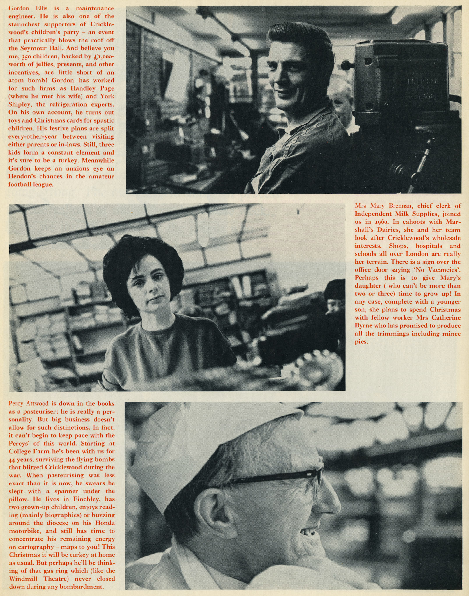 1968 'Portrait Gallery' from Cricklewood Dairy (Gordon Ellis, Mary Brennan, Percy Attwood)