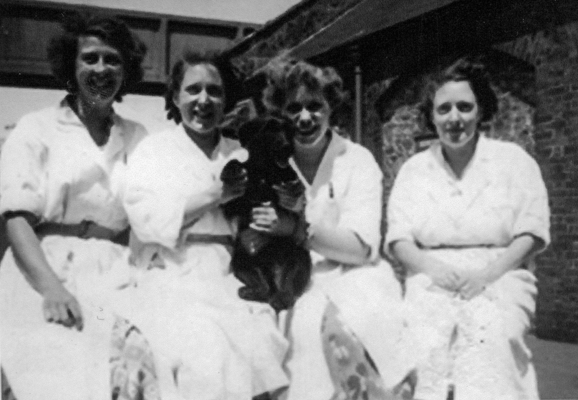 Peggy Wilkins (second from left) at Seaton Junction (Courtesy Allhallows Museum, Honiton)