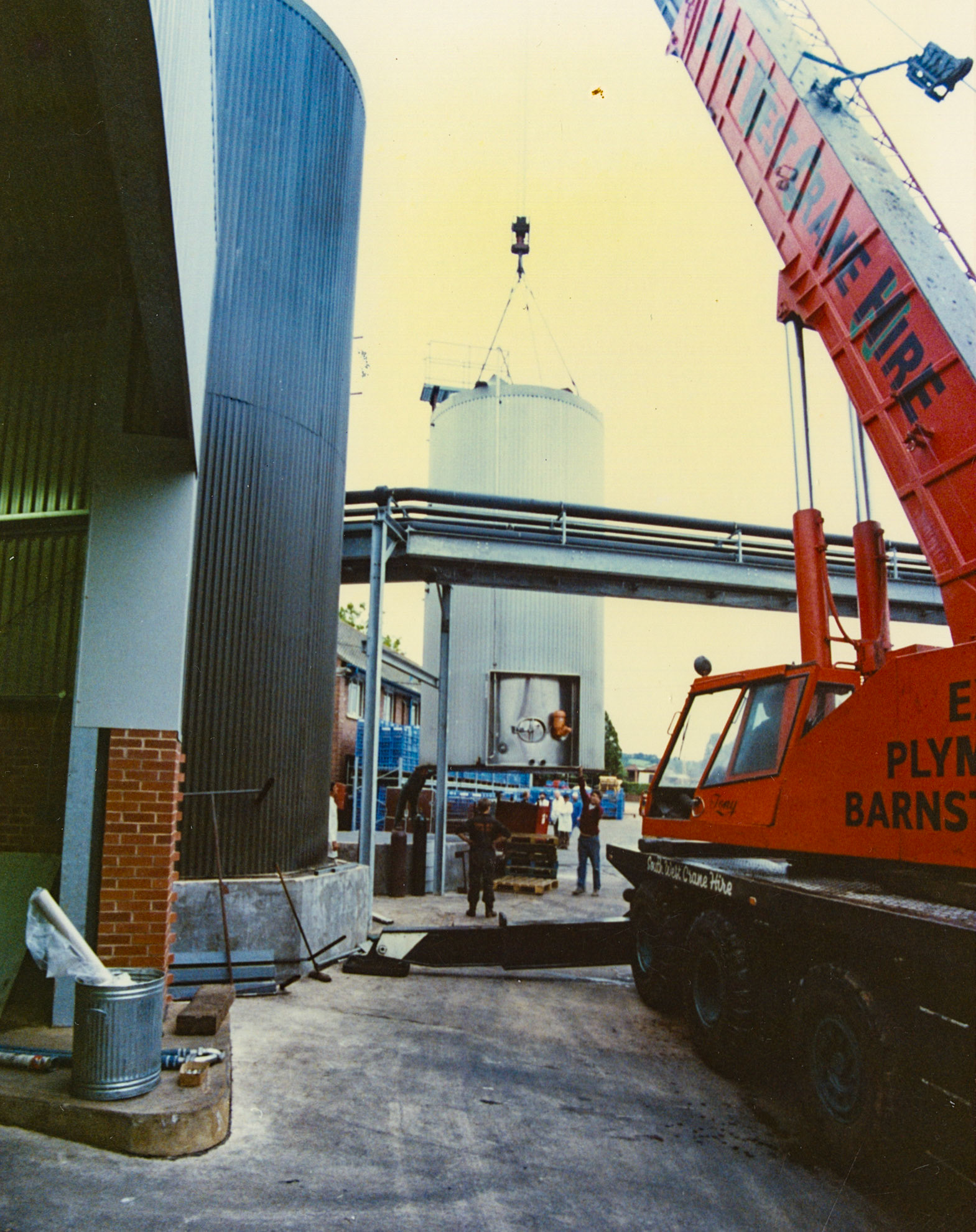 1980s Exeter Processing-silo and milk reception construction. (Pictures by Syd Johnston, presented by his son Ian via Teresa Heal)