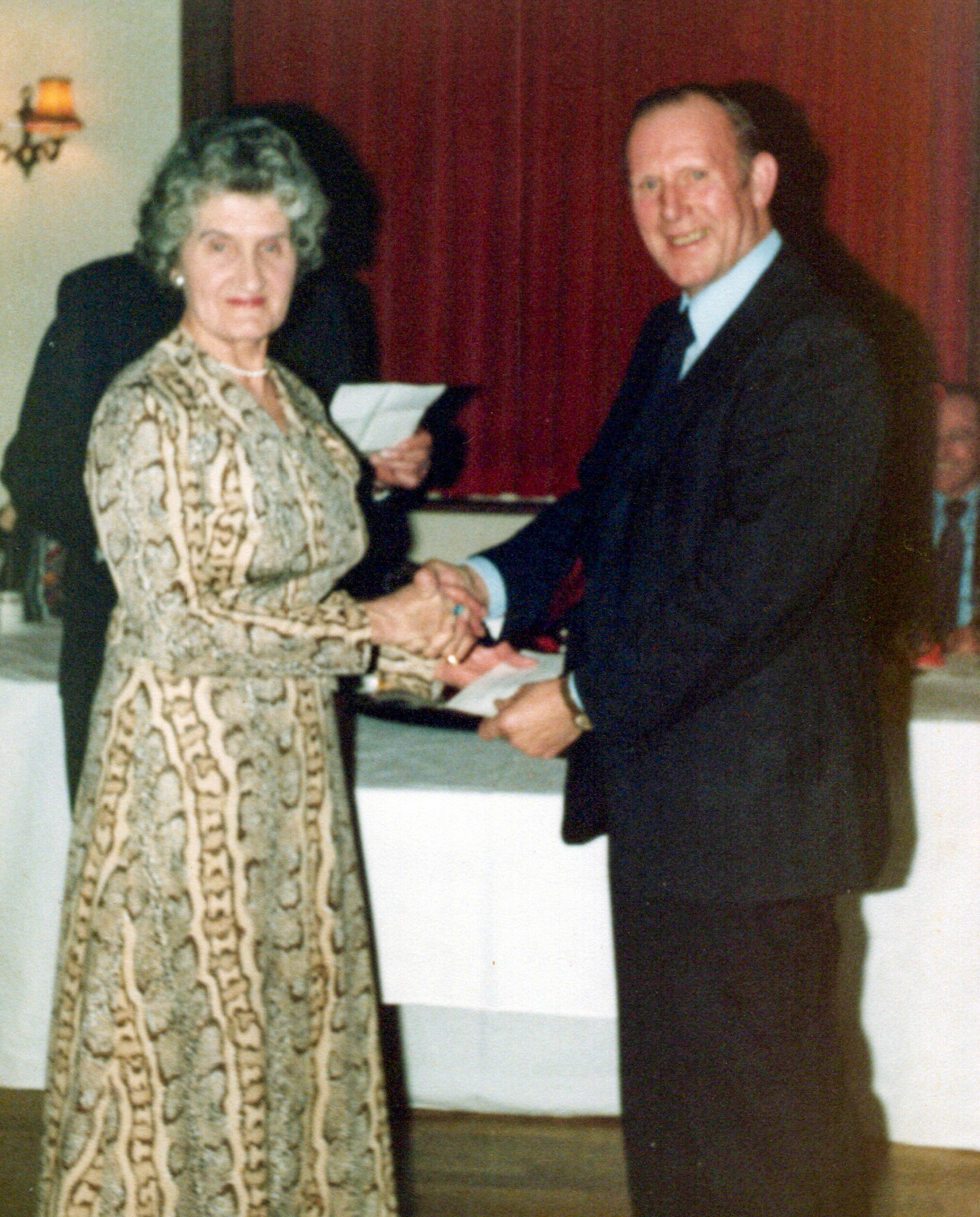 1980's Minsterley Bowling Club. Malcolm Williams recognises Bert Evans and Rose Davies. (Courtesy Joe Lyons)
