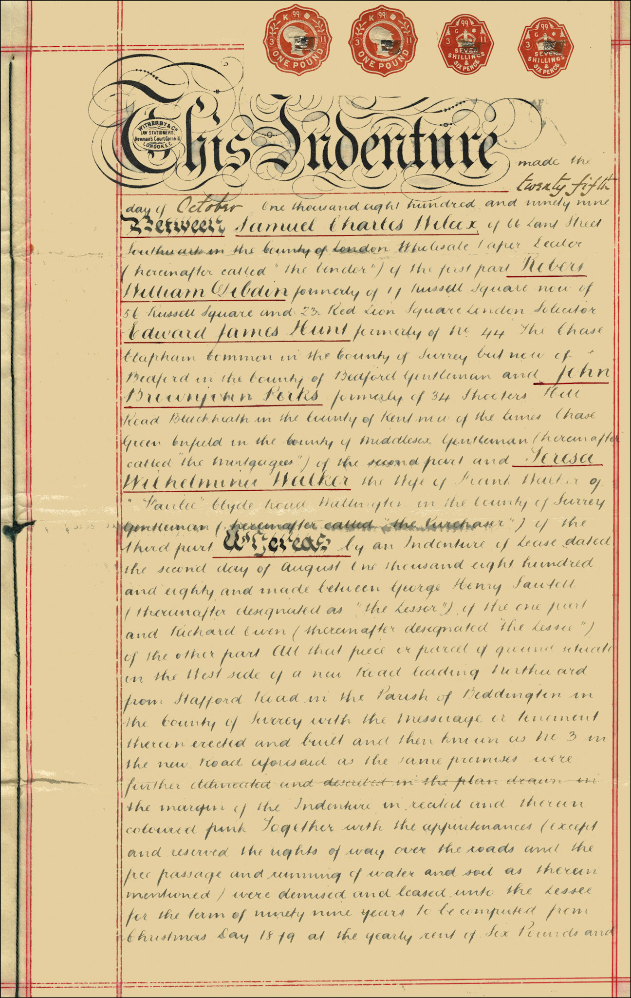 1889 One of many purchase documents over the years.