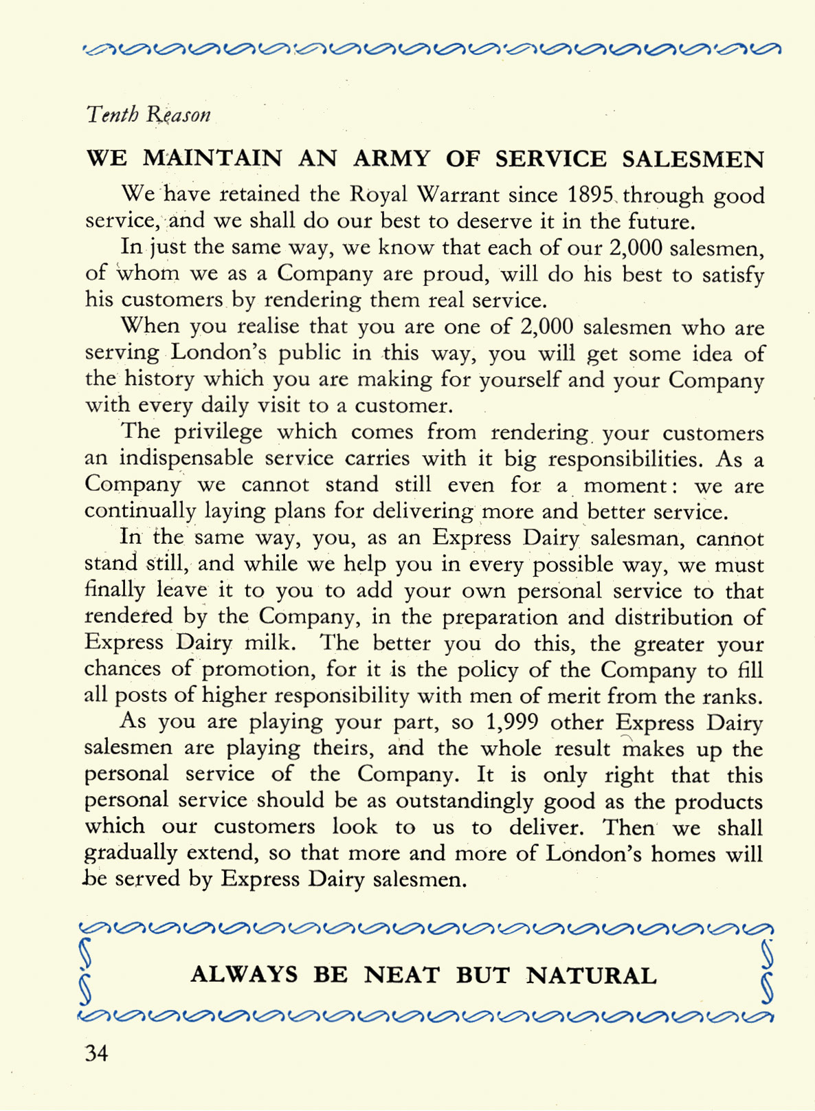 1956 Express Salesman's Manual, Fourth Edition published 1954, presented to Roger Gillard, Orpington Depot