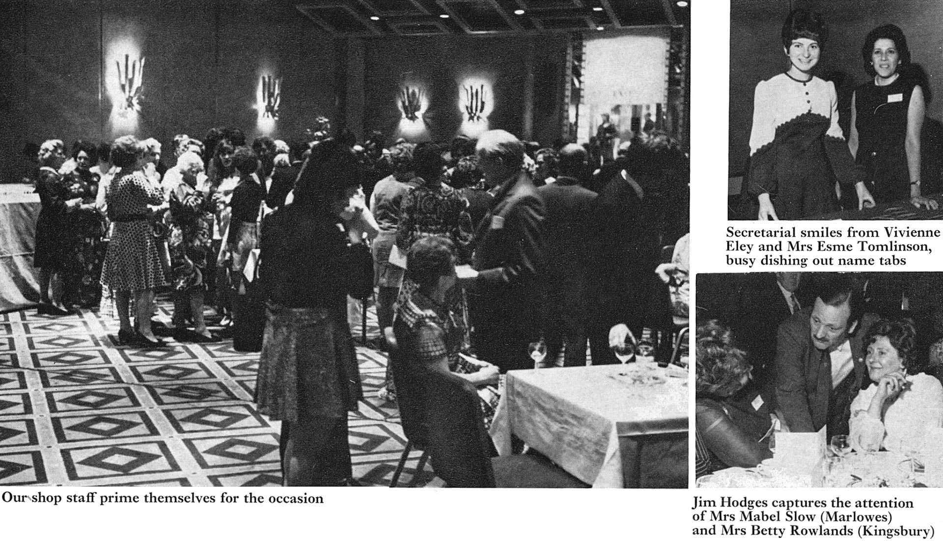 1973 London Shops staff celebrate. (Express News Autumn)