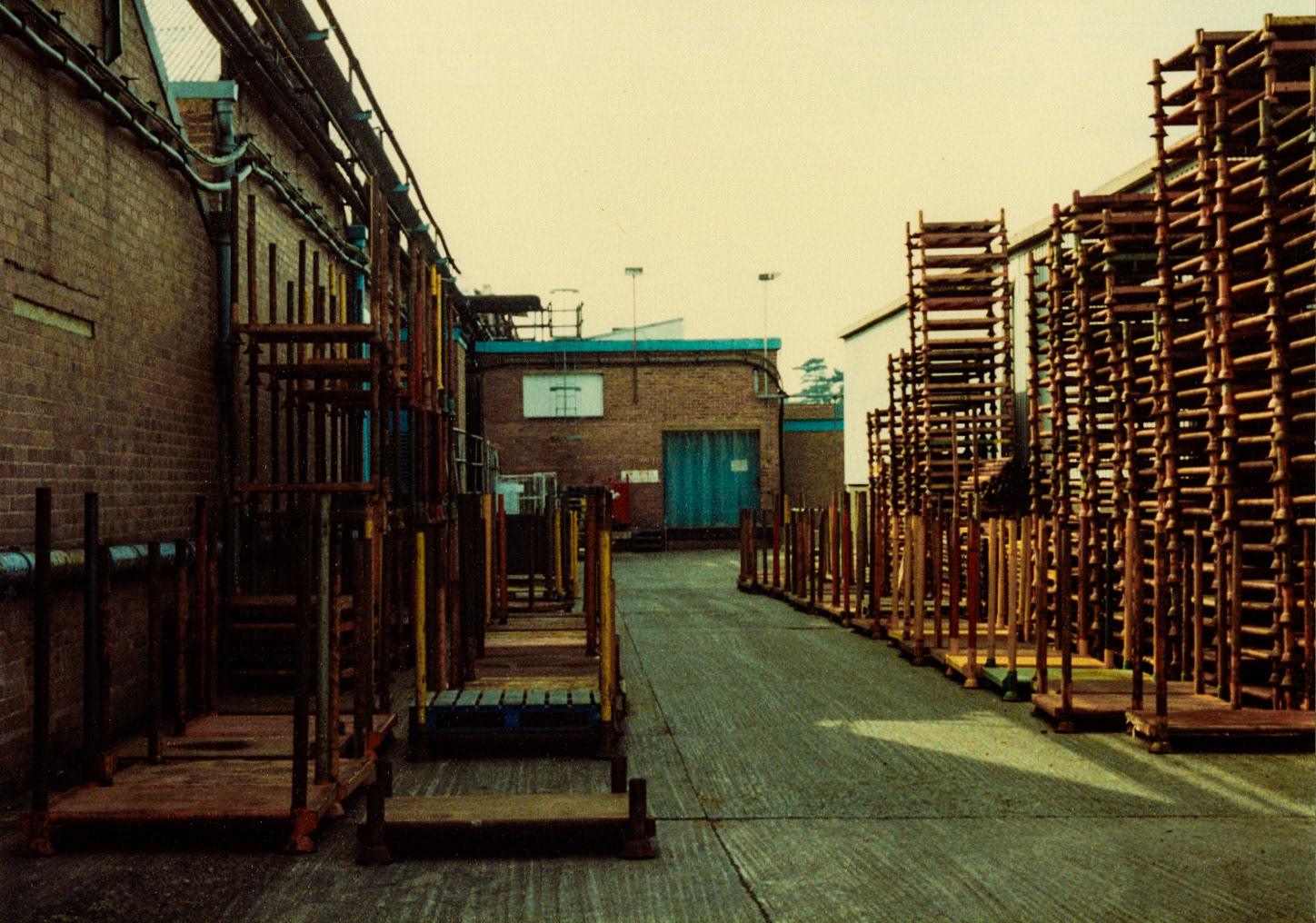 1978 Minsterley. Ben Samuels says "It's the back of the old cheese room." Kenneth Carswell commented "We used to load the Railway Trucks though the blue door. Bert Hartson was the boss; great bloke' the best." (Joe Lyons Collection)
