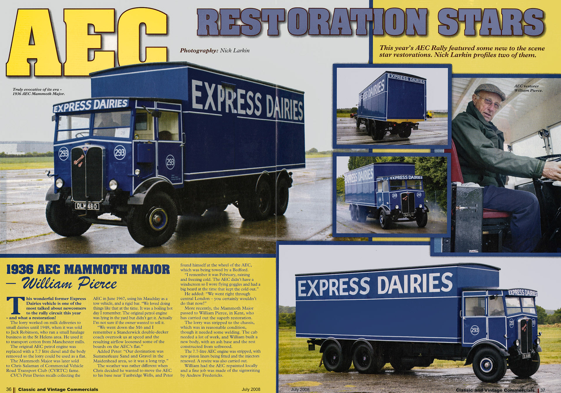 2008 AEC restoration feature in Classic &amp; Vintage Commercials magazine, featuring 1936 Mammoth Major. (Courtesy Paul Luke)