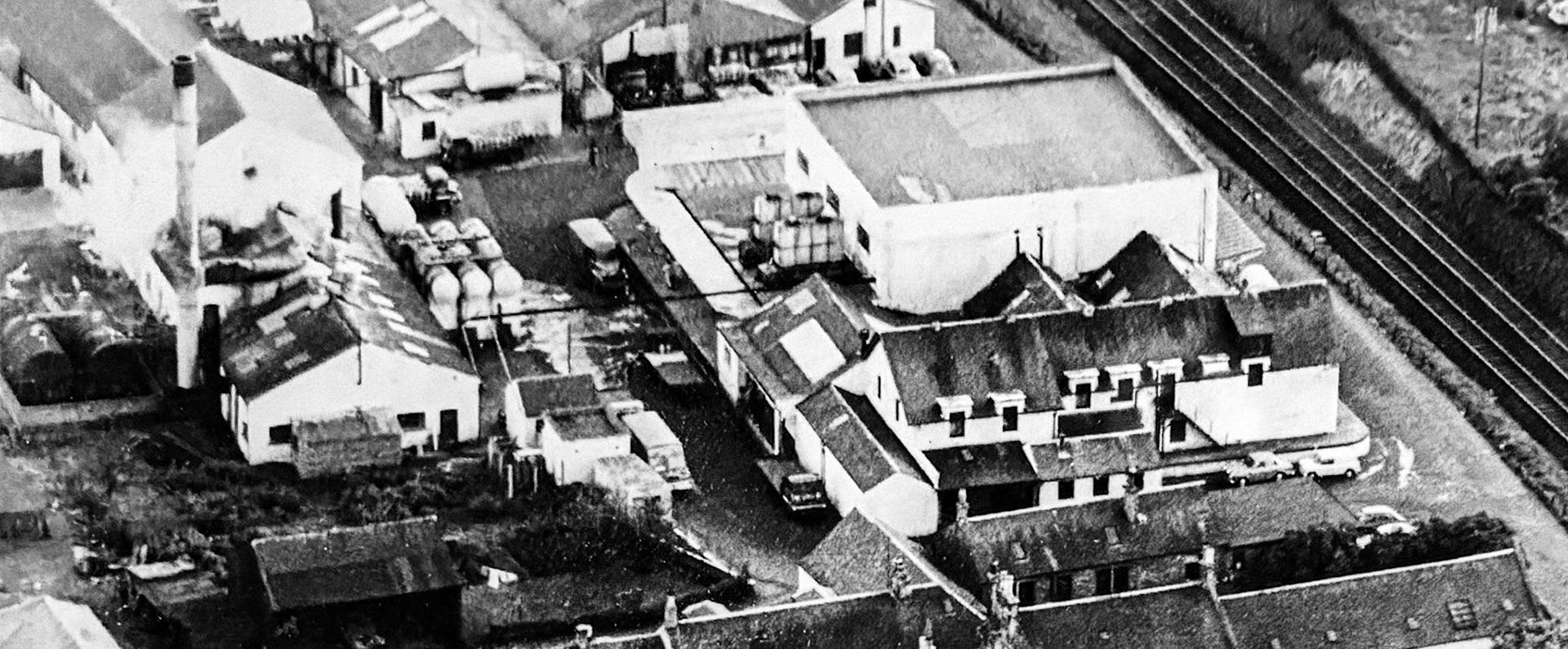 1965c Kilmaurs Creamery from the air. (Photos by Peter Roper, courtesy Towerhill Farm, Kilmaurs)