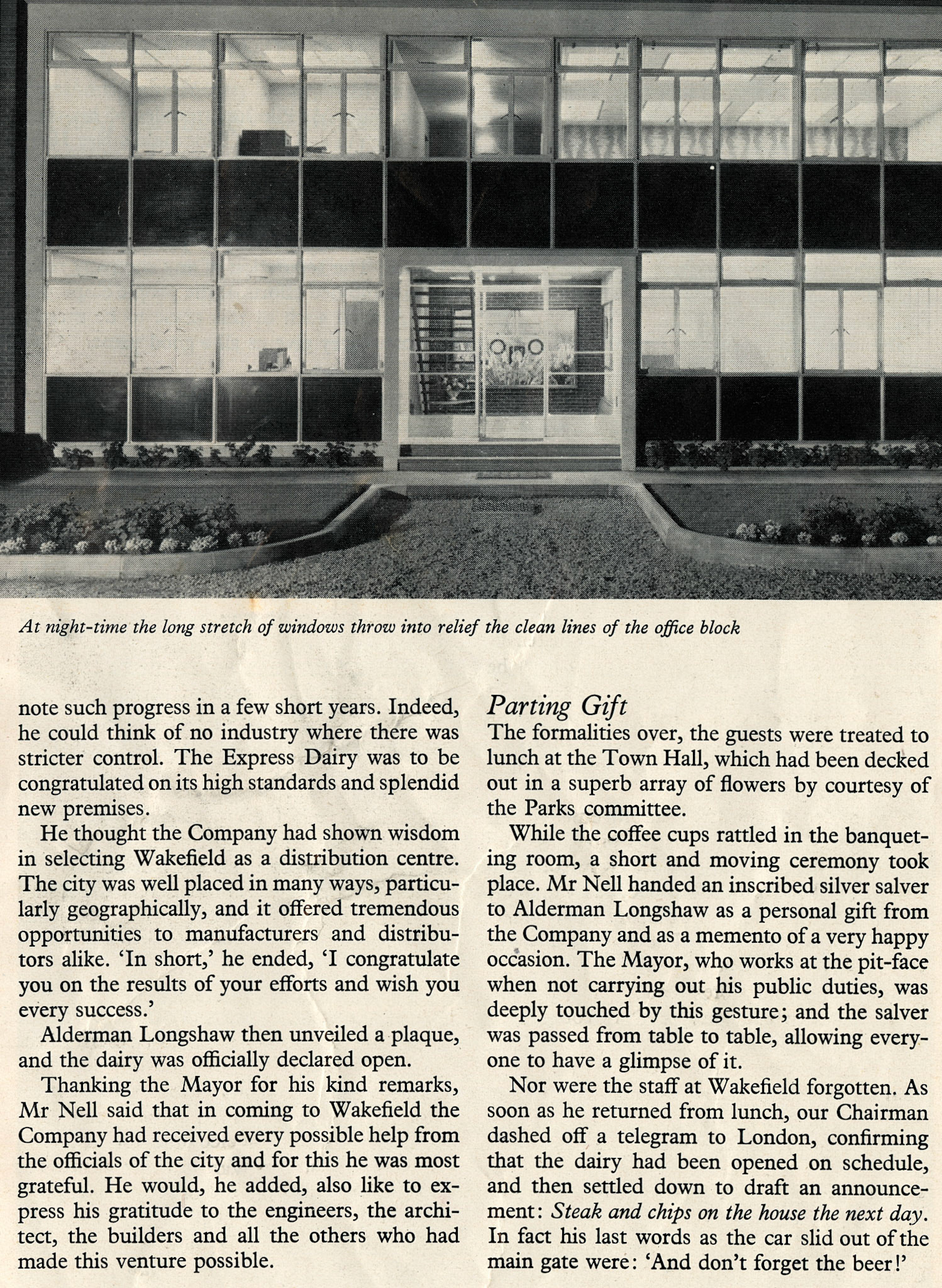 1959 Wakefield Dairy official opening