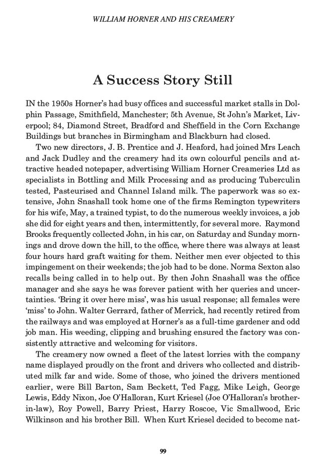 William Horner and his Creamery, Jill King