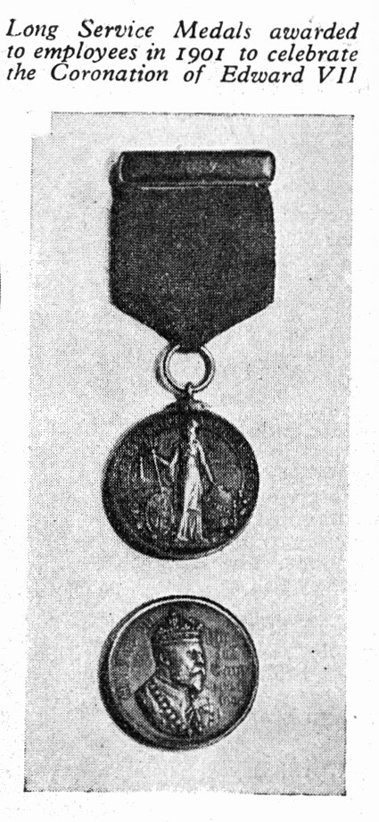 1901 Long Service medals to celebrate the Coronation of Edward VII, from 1935 May-Dairymaid Magazine 47-Edited Highlight (Express Dairy Tales Archive)