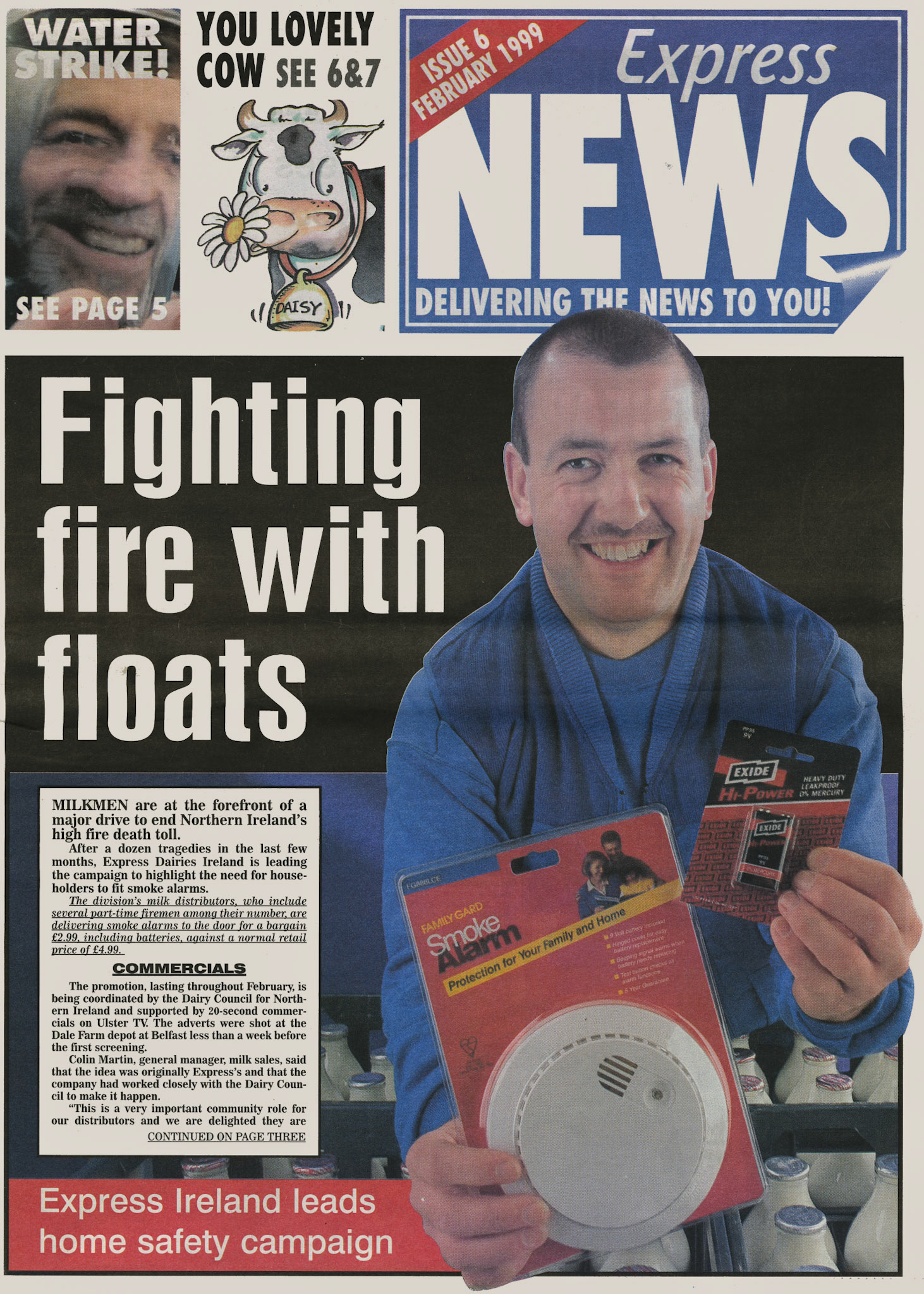 1999 February-Express News Front Cover- Dale Farm Belfast fire campaign.