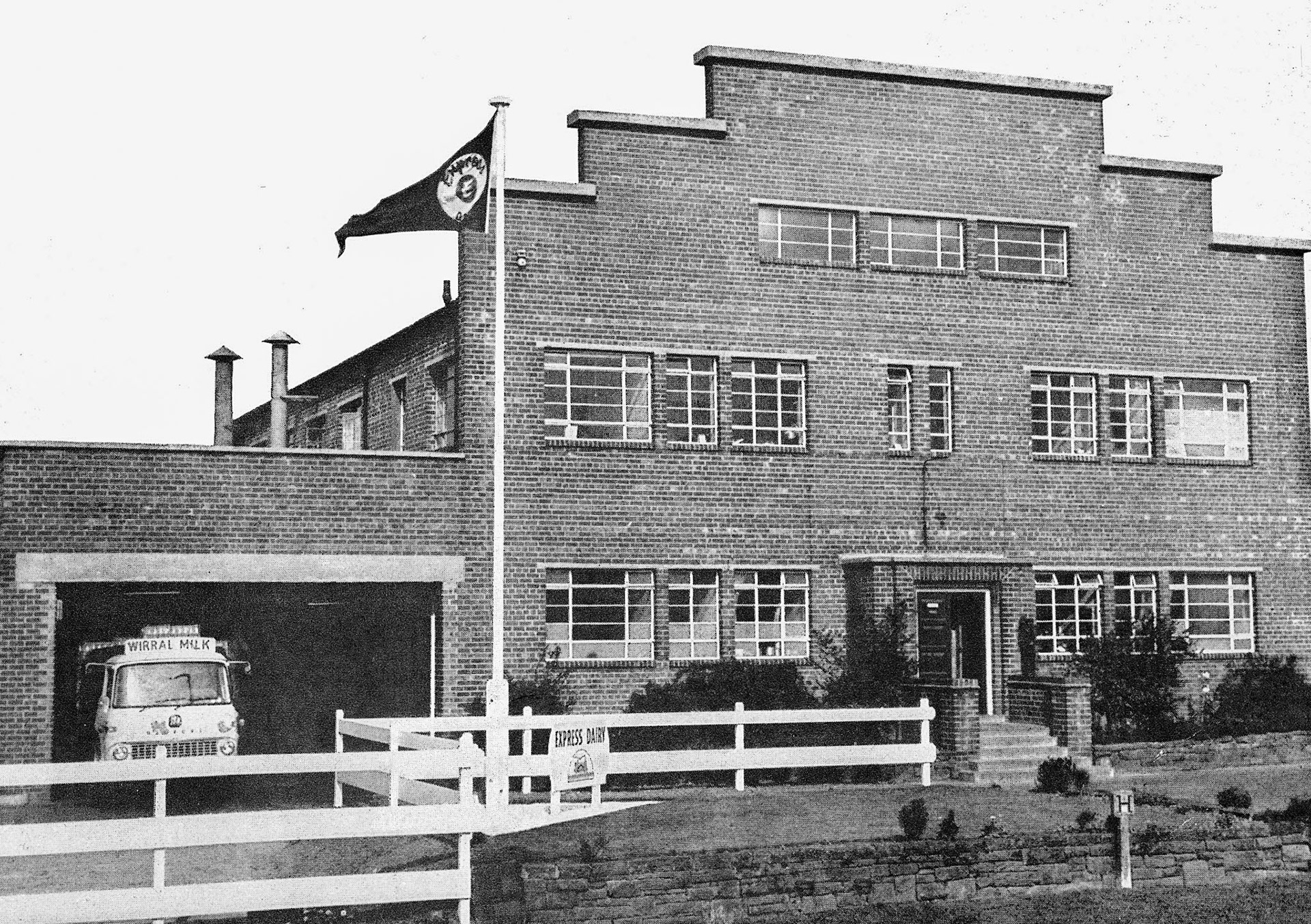 1962 Wirral Milk Supplies offices and depot.