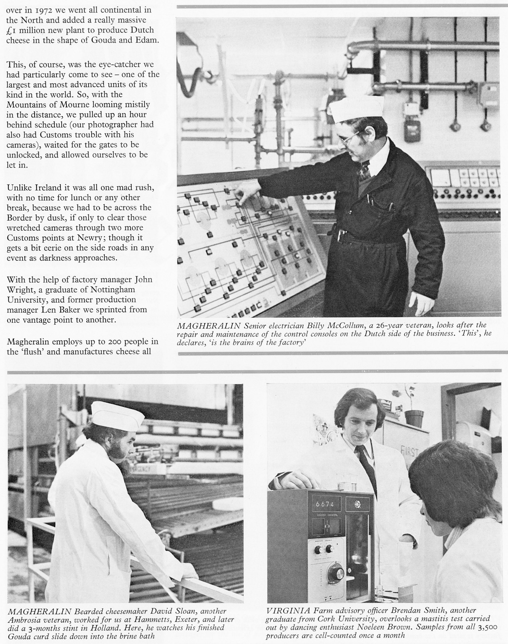 1976 Magheralin and Virginia Creameries compared in County Down (NI) and County Cavan (Ireland)
