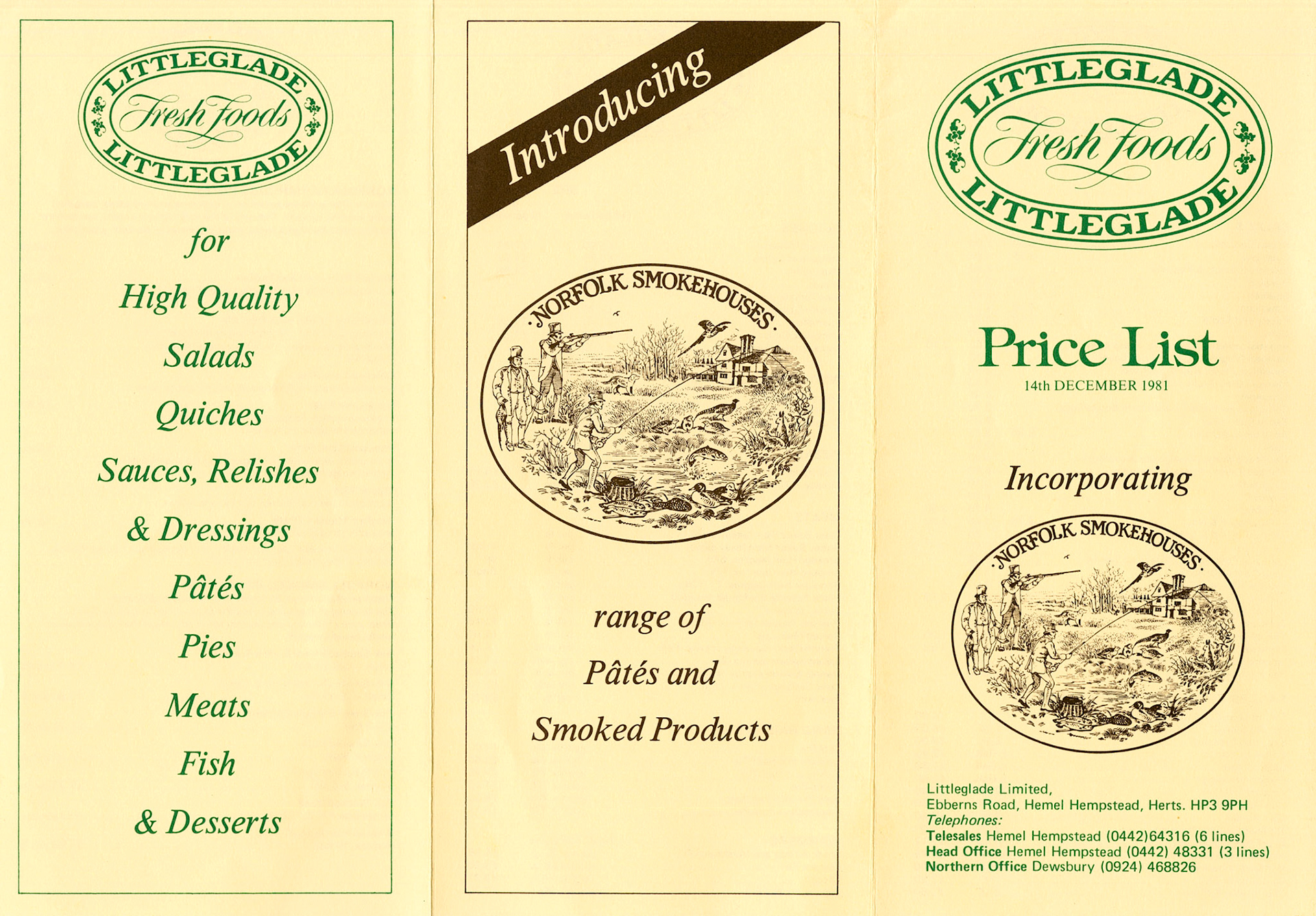 1981 Littleglade Price List-December, incorporating Norfolk Smokehouses, (Courtesy John Southwell)