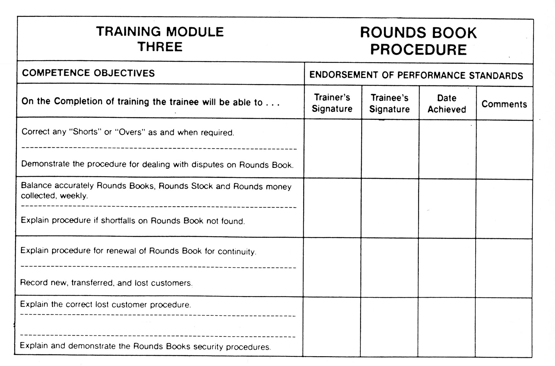 1990's Express/ Dale Farm Rounds Training Manual (Express Dairy Tales)