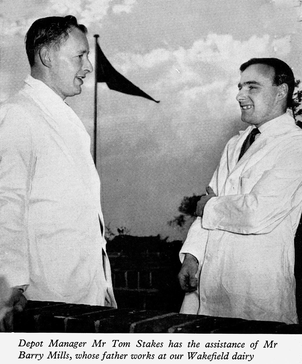 1962 Wirral Milk Supplies managers Tom Stakes and Barry Mills.