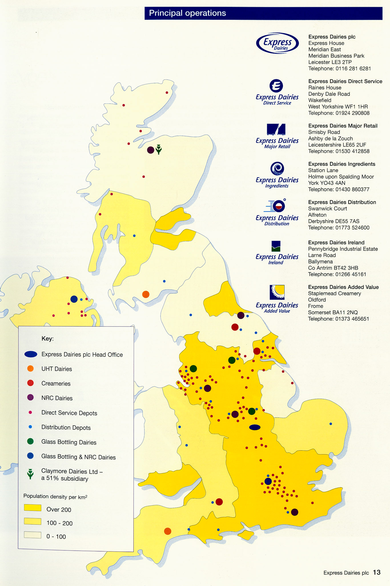1999 Express Dairies plc Annual Report Page 13 (Courtesy Paul Smith)