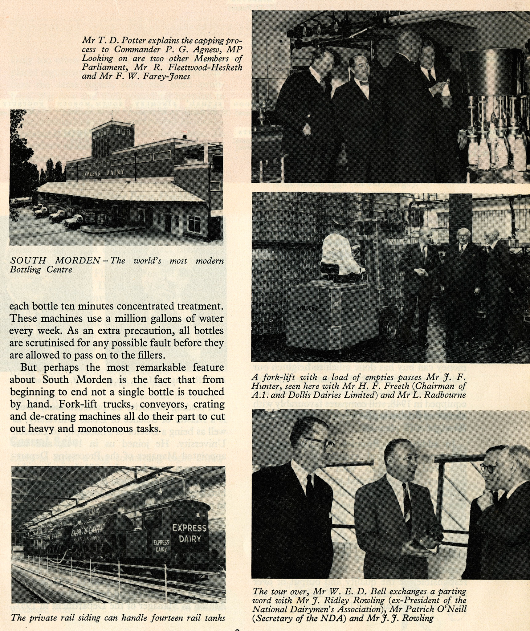 1956 Milk Processing article featuring Cricklewood &amp; South Morden, which had just been opened