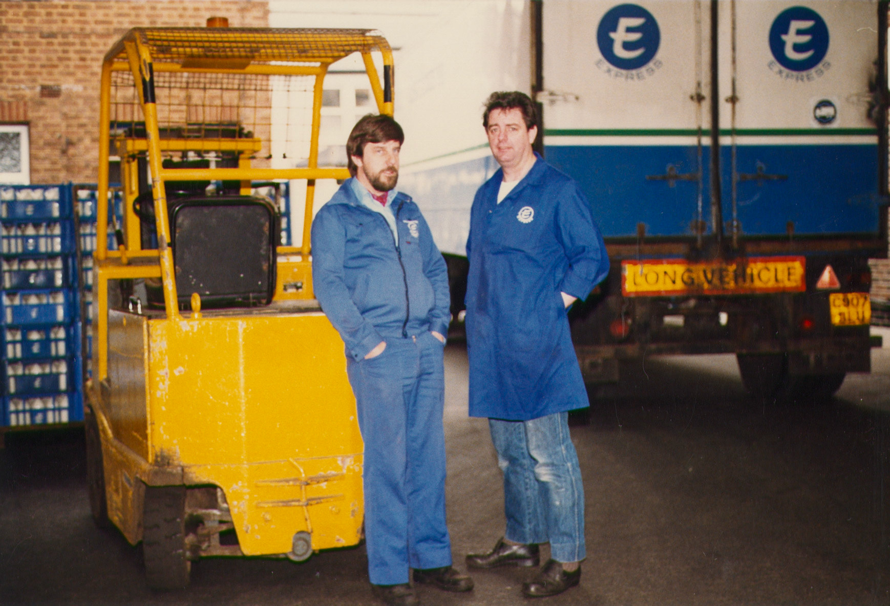 1980s Bromley Processing Transport, Yards and Forklifts. Reg Ball and Alex.  (Pictures by Reg Ball, on loan from Colin Bristow)
