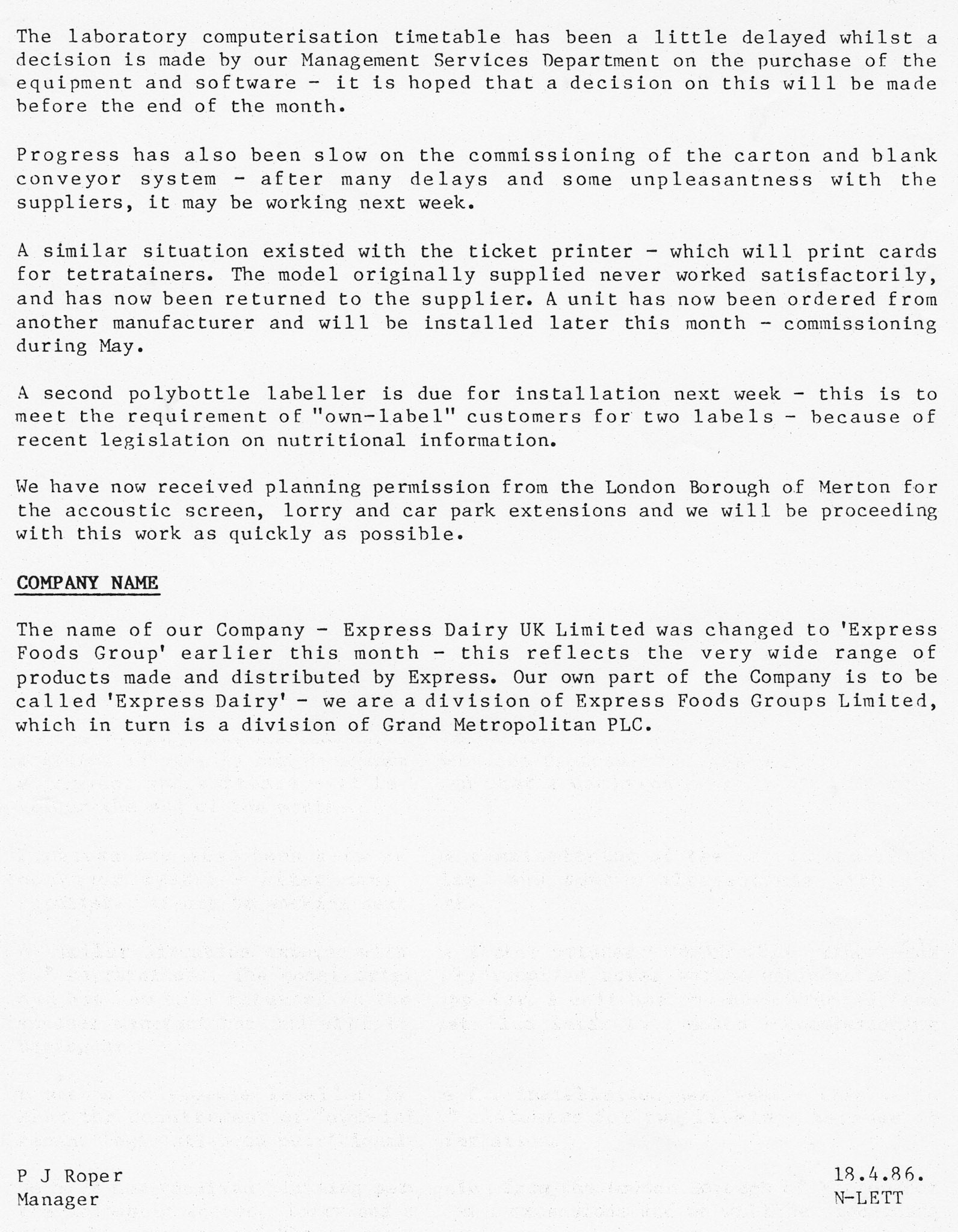 1986 South Morden Newsletter 3