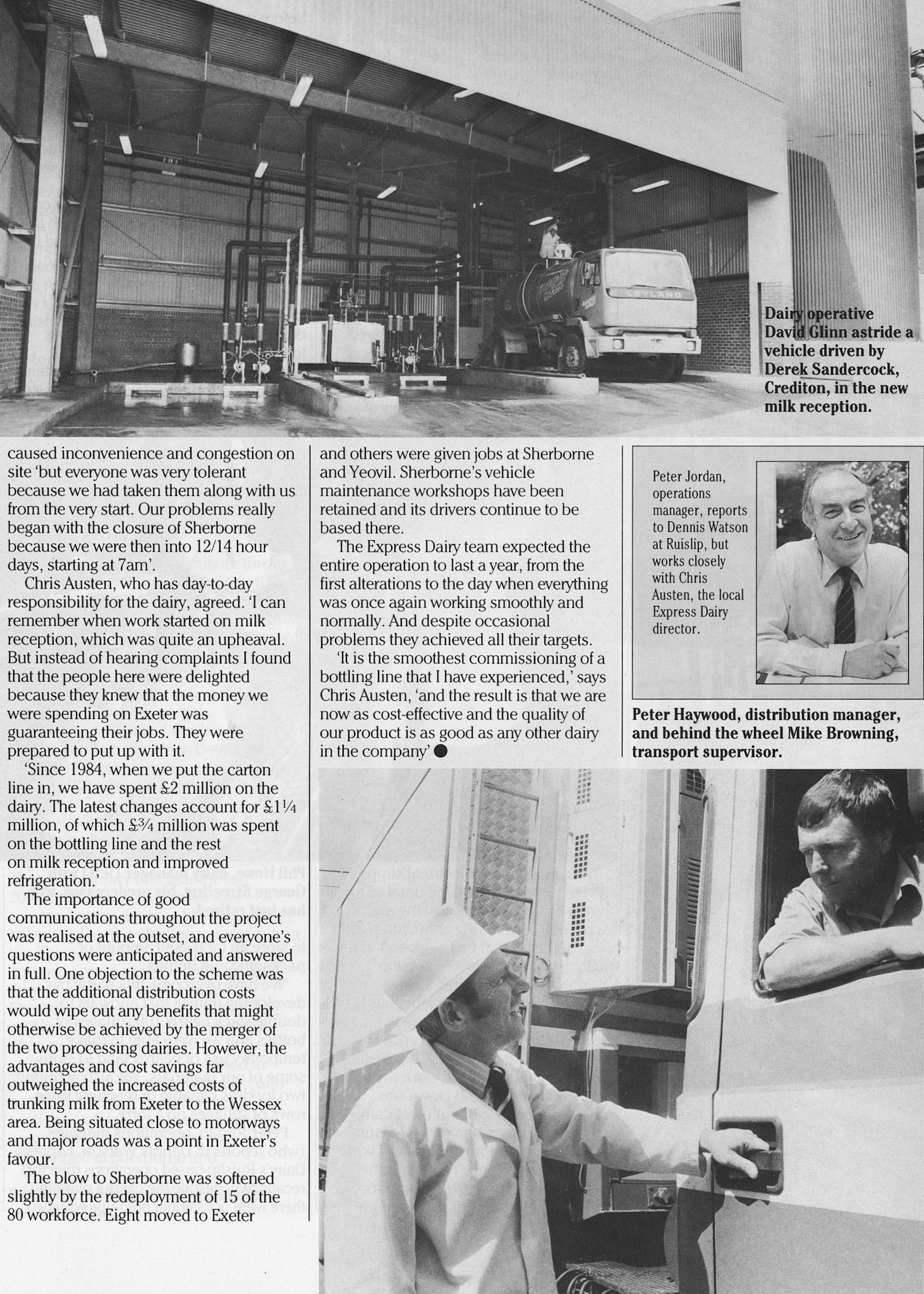 1986 Exeter Processing output almost doubles following expansion after the closure of Sherborne